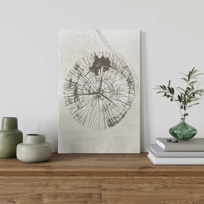 Beige Tree Ring Print I on Canvas