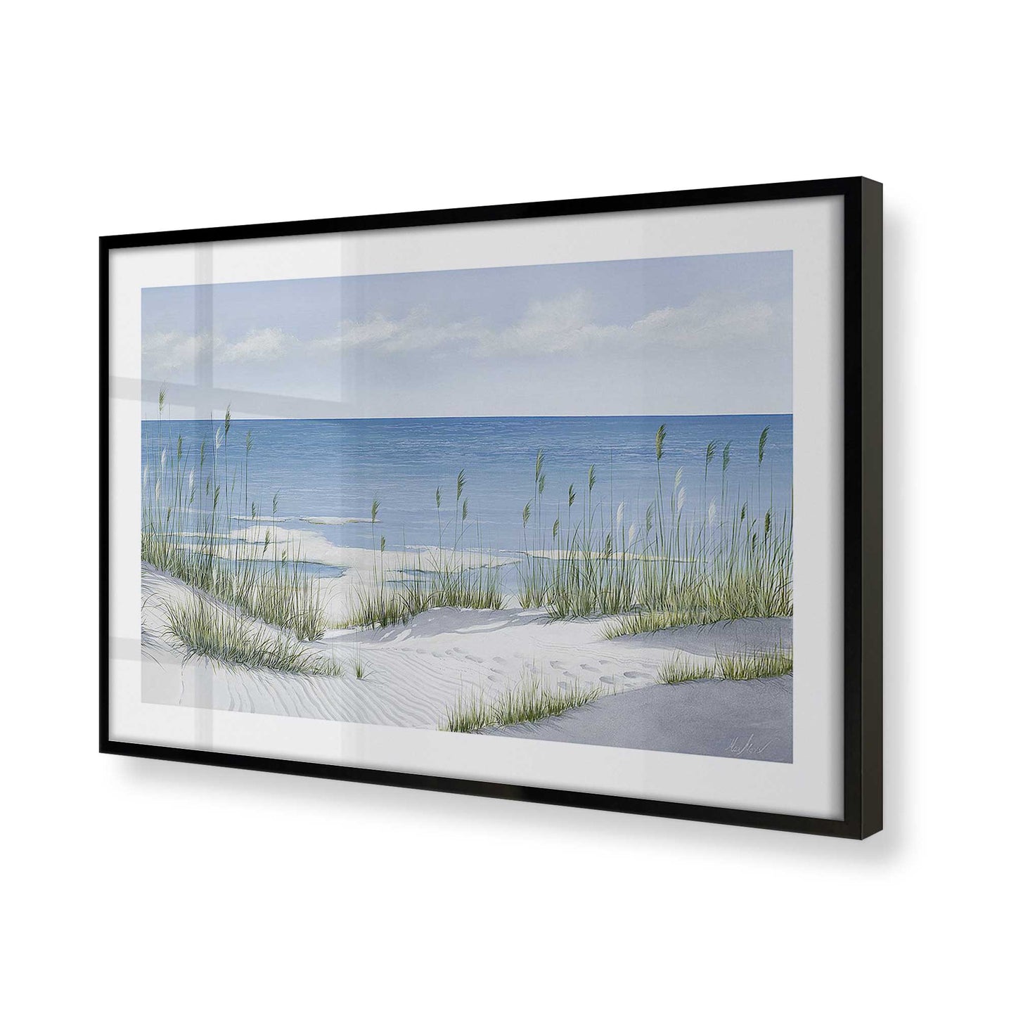 [Color:Satin Black], Picture of art in a Satin Black frame at an angle