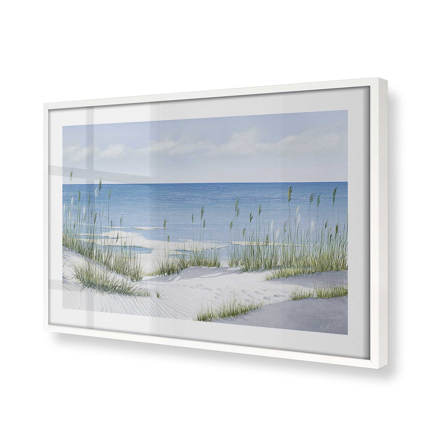 [Color:Opaque White], Picture of art in a Opaque White frame at an angle