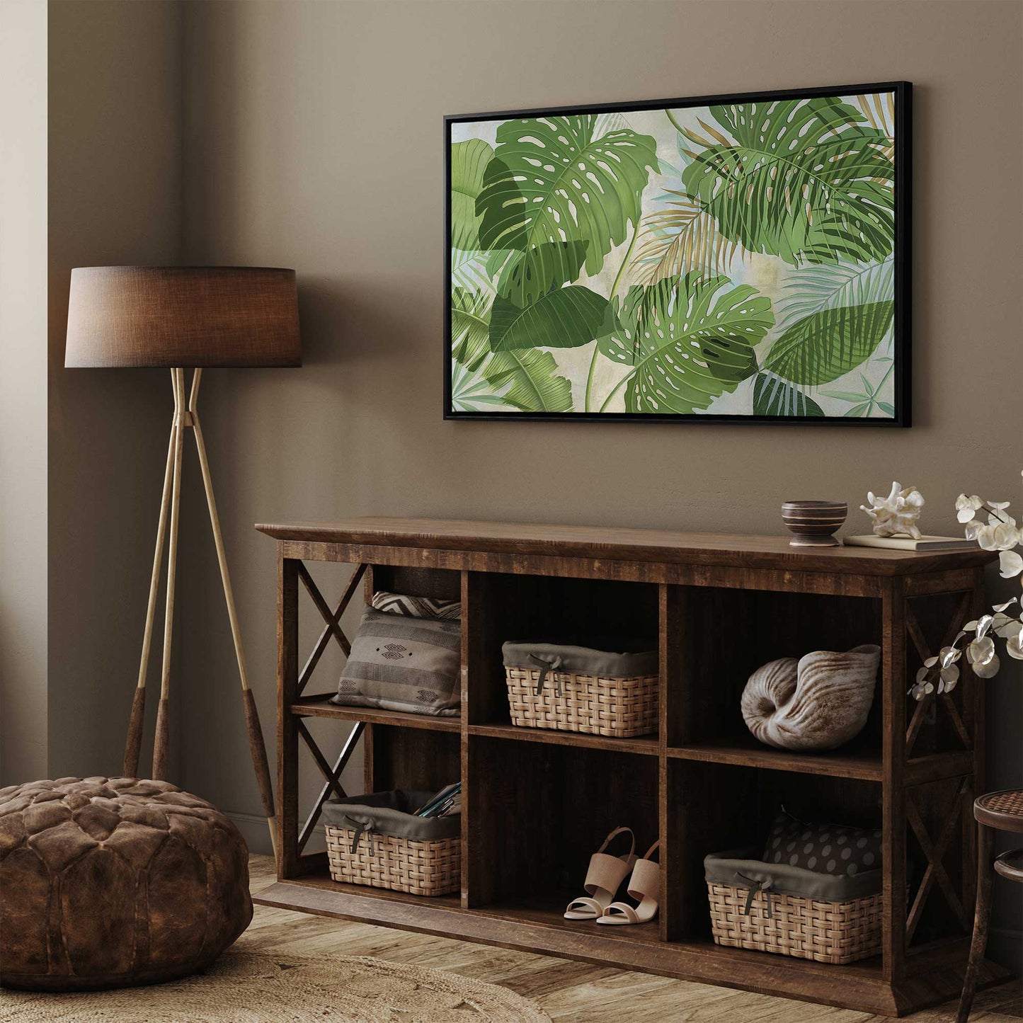 Tropical Jade Oasis Print on Canvas