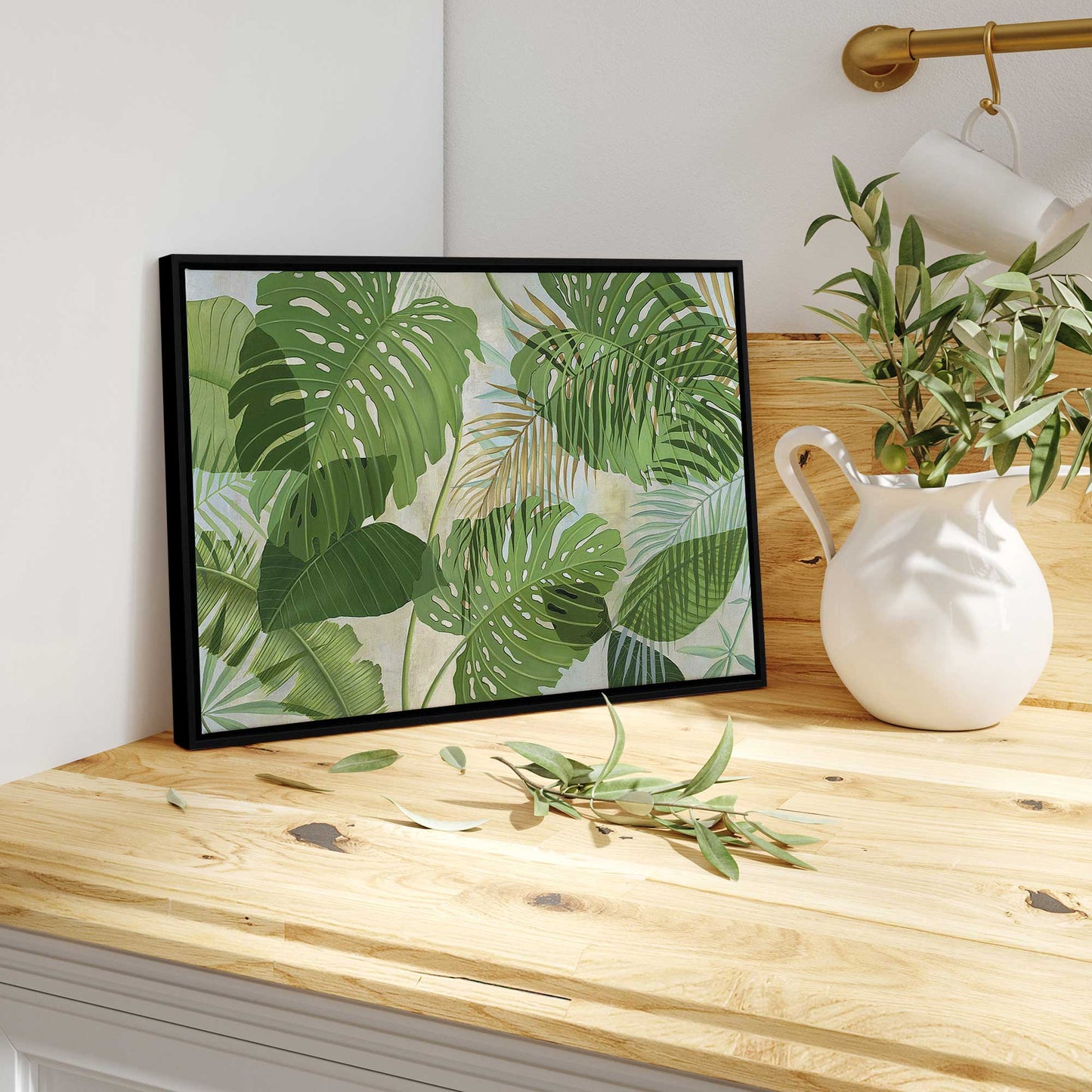 Tropical Jade Oasis Print on Canvas