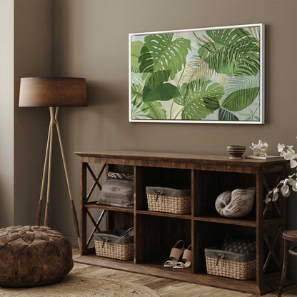 Tropical Jade Oasis Print on Canvas