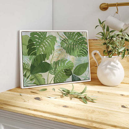 Tropical Jade Oasis Print on Canvas