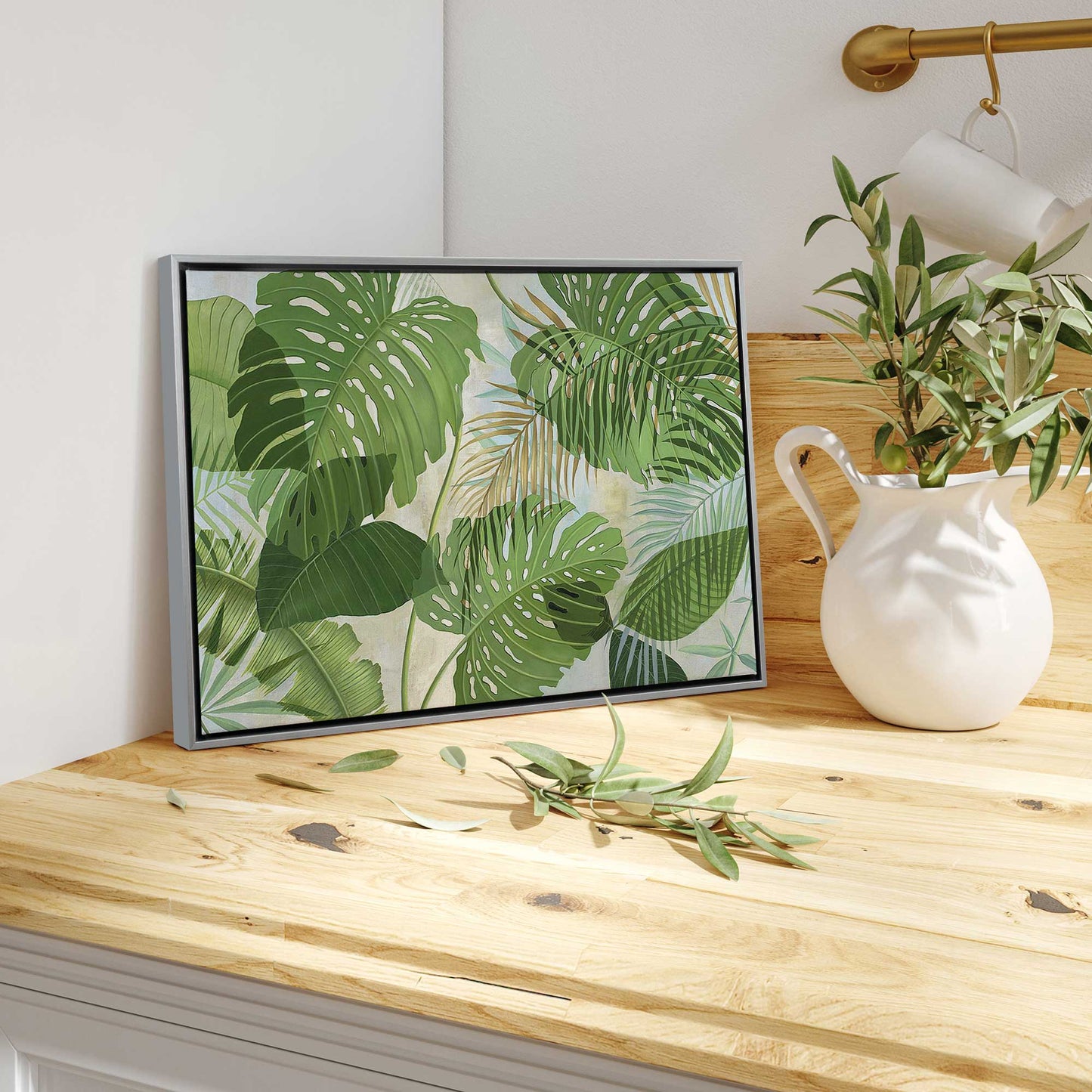 Tropical Jade Oasis Print on Canvas