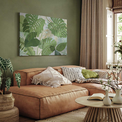 Tropical Jade Oasis Print on Canvas