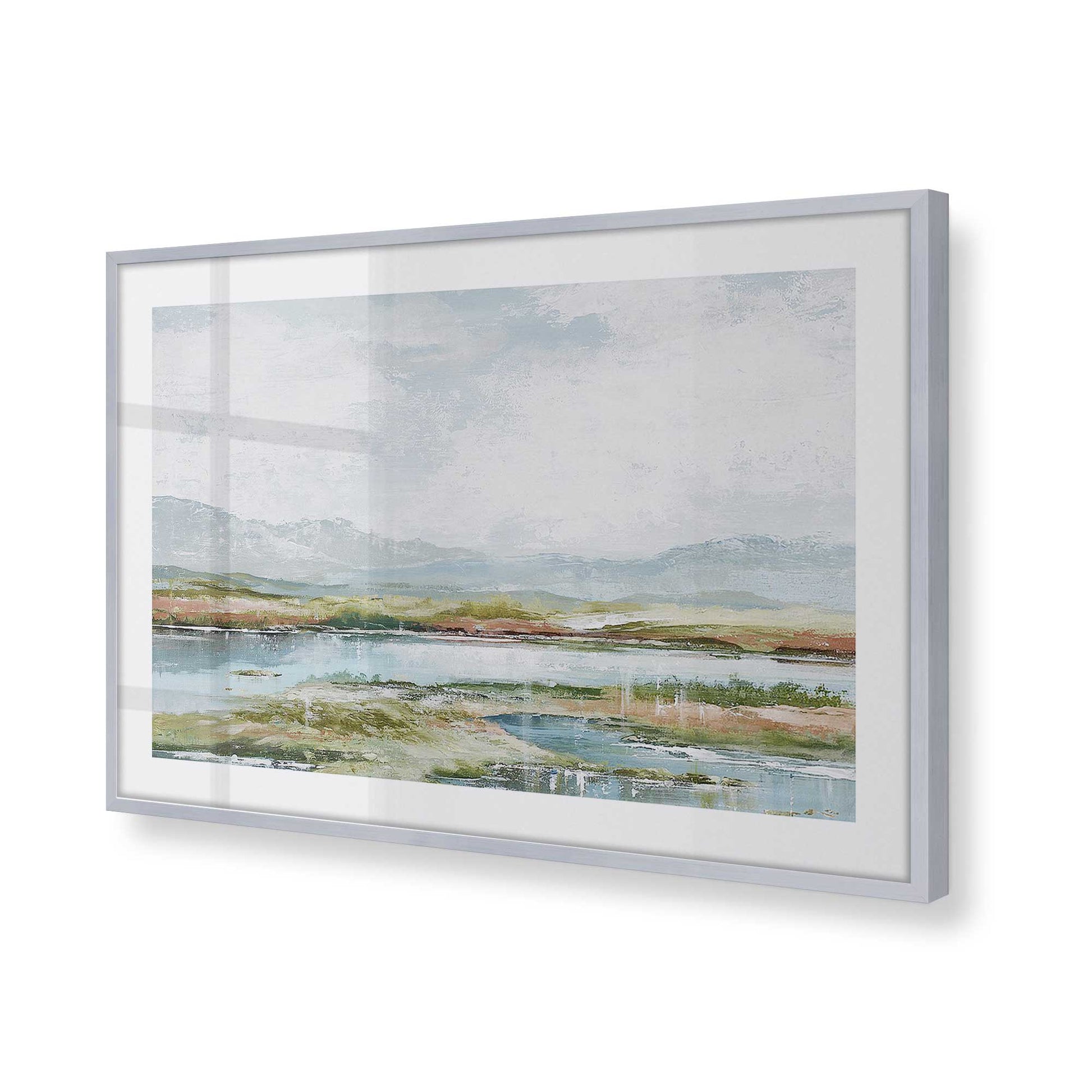 [Color:Polished Chrome], Picture of art in a Polished Chrome frame at an angle