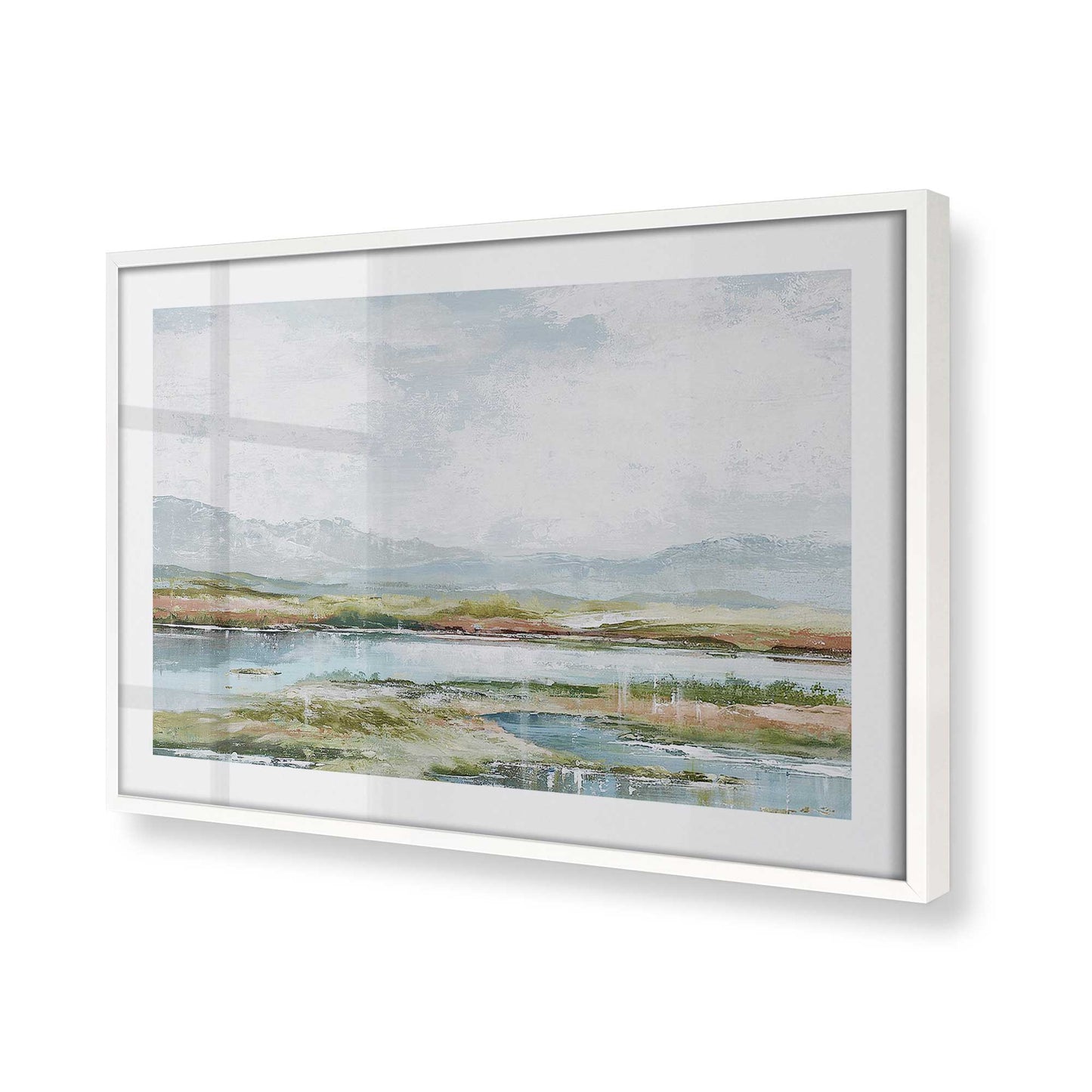 [Color:Opaque White], Picture of art in a Opaque White frame at an angle