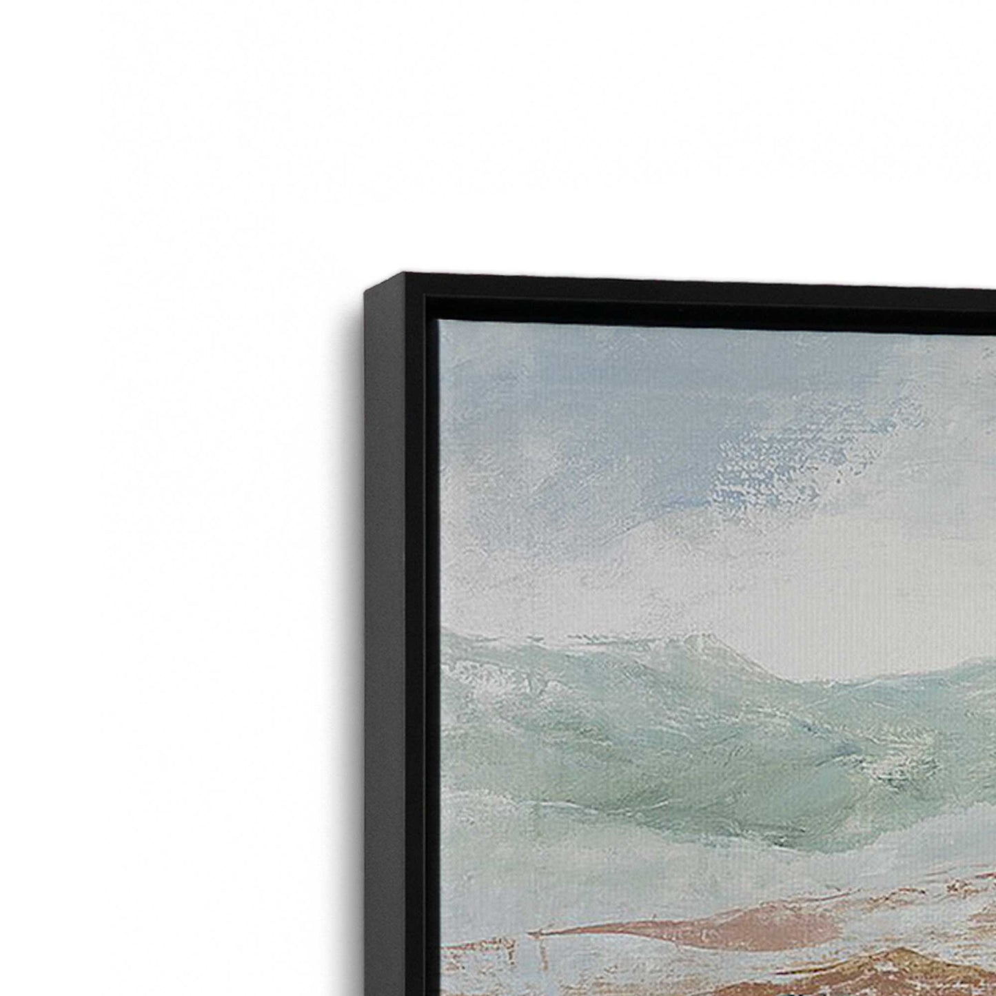 [Color:Satin Black], Picture of art in a Satin Black frame at an angle