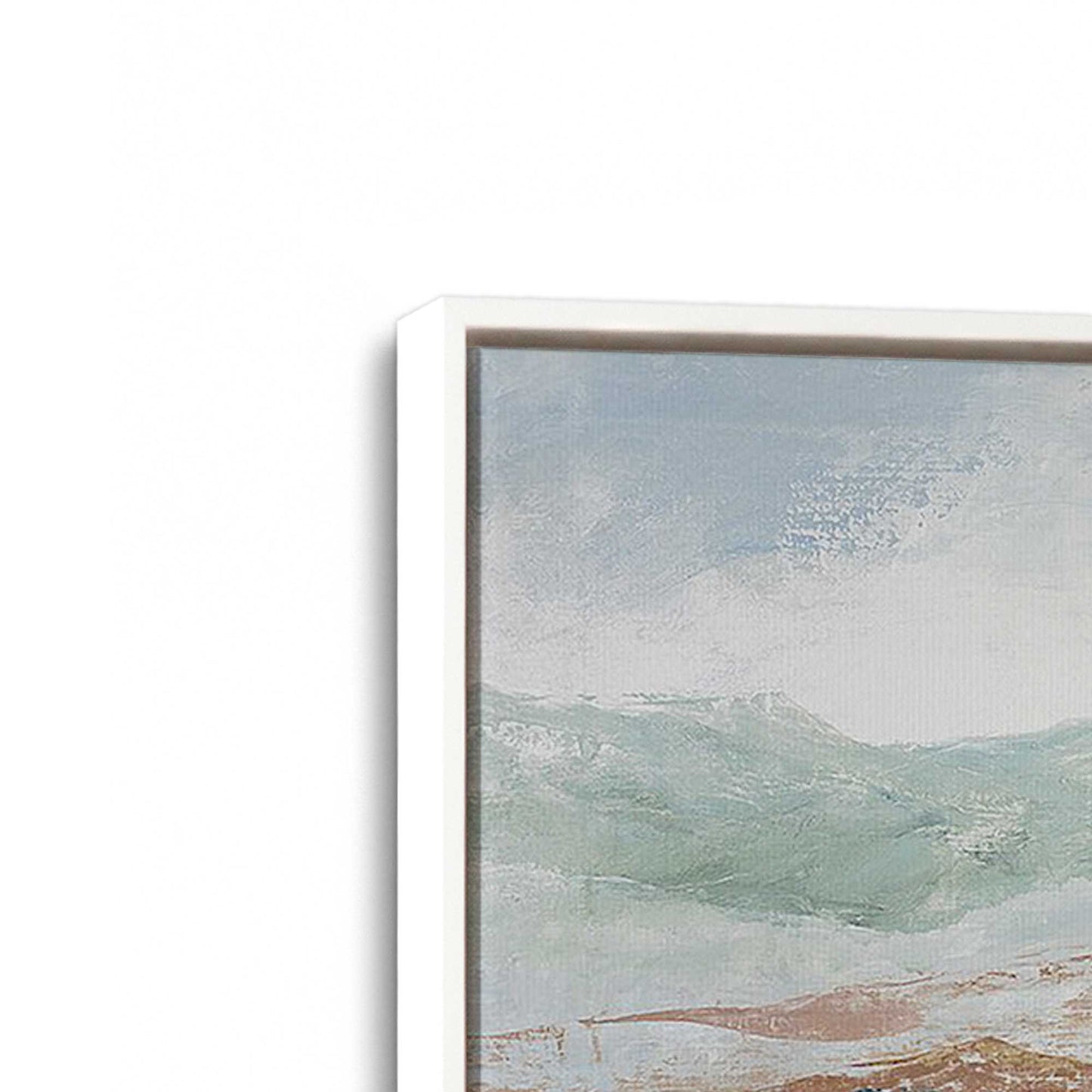 [Color:White], Picture of art in a White frame at an angle