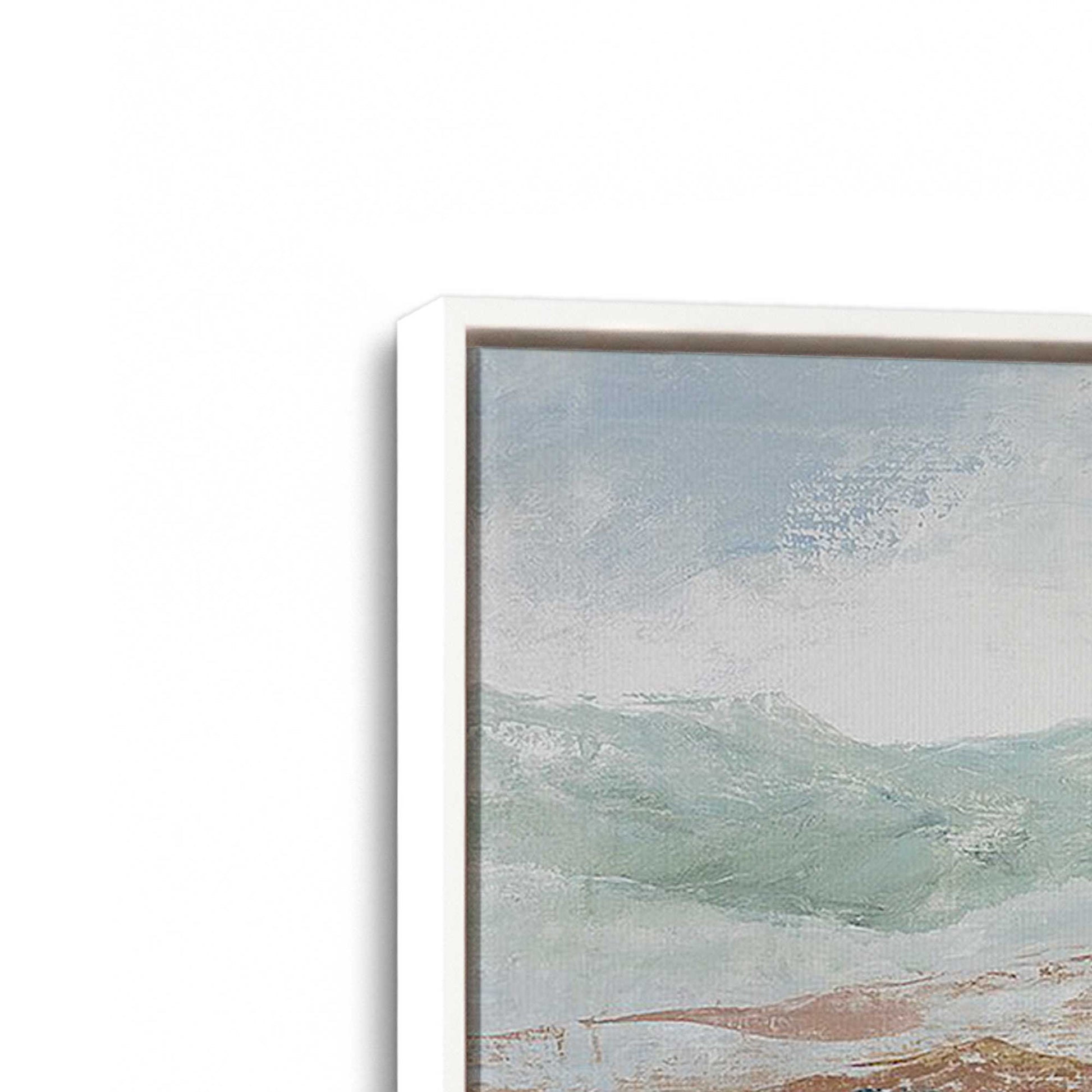 [Color:White], Picture of art in a White frame at an angle