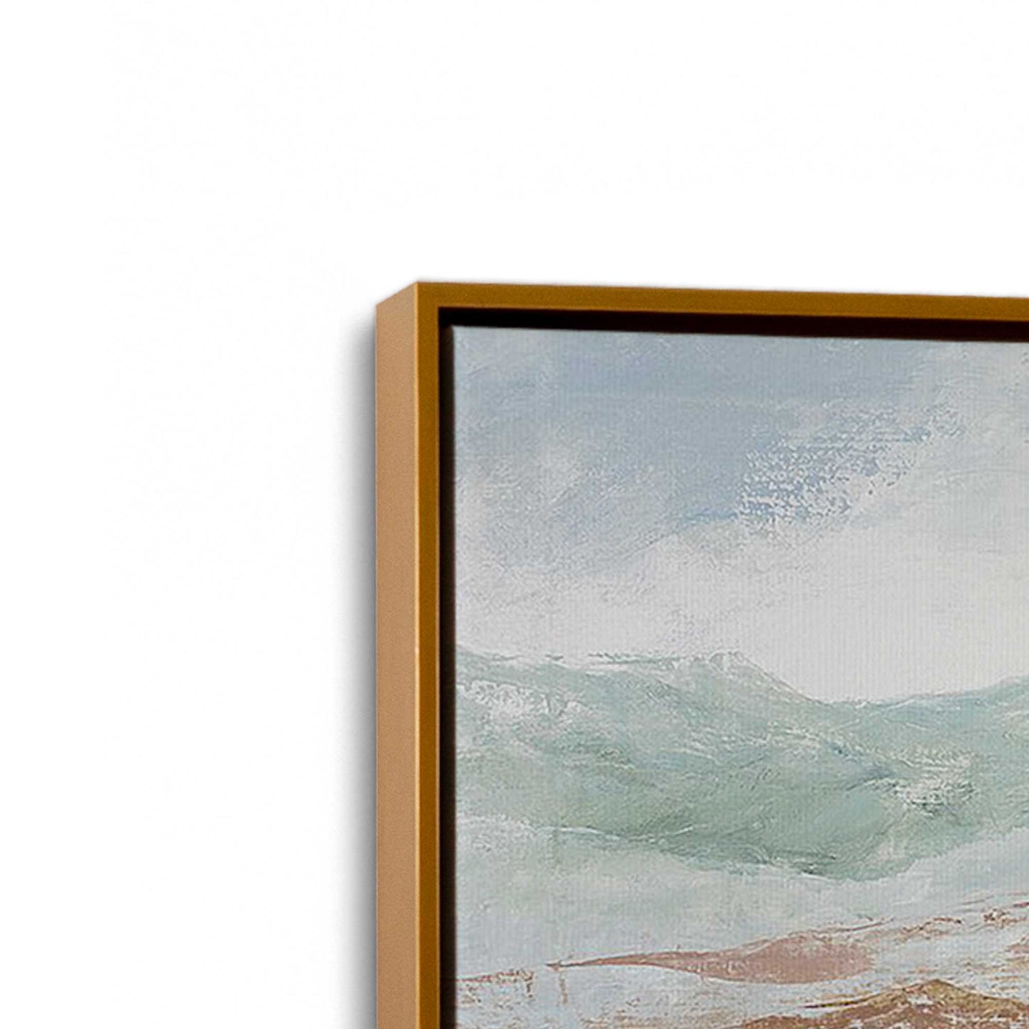 [Color:Polished Gold], Picture of art in a Polished Gold frame at an angle