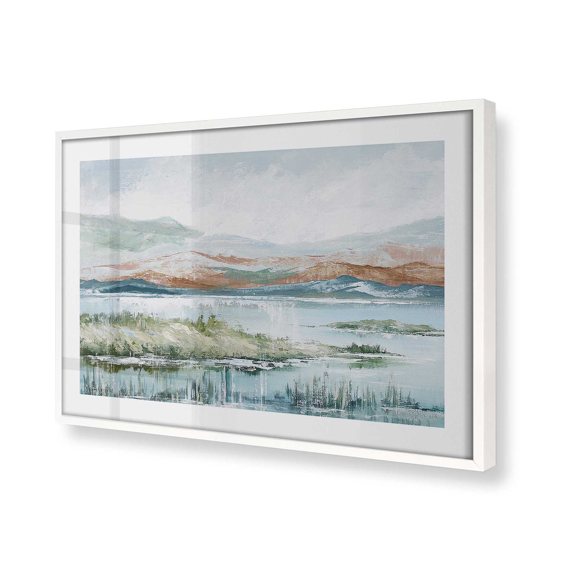 [Color:Opaque White], Picture of art in a Opaque White frame at an angle