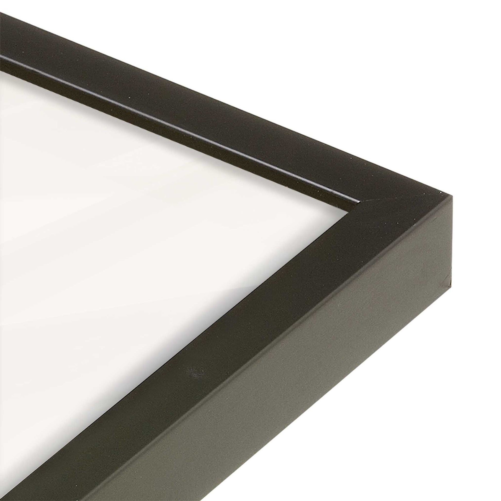 [Color:Satin Black], Picture of art in a Satin Black frame at an angle