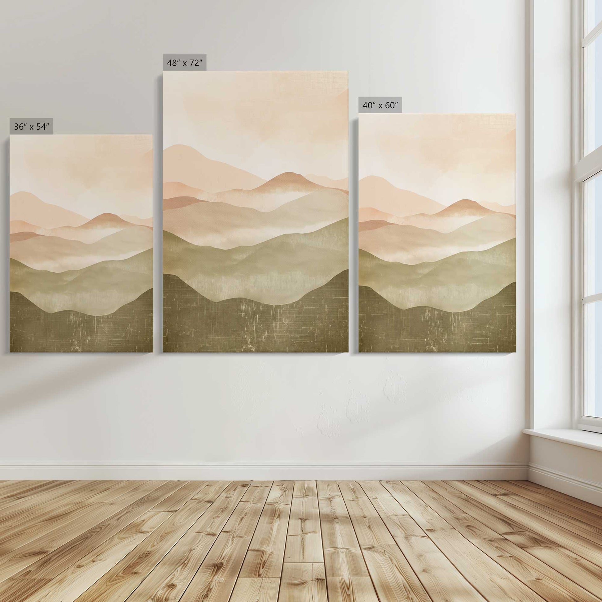 [Color:Stretched Canvas], Image showing the size comparisons