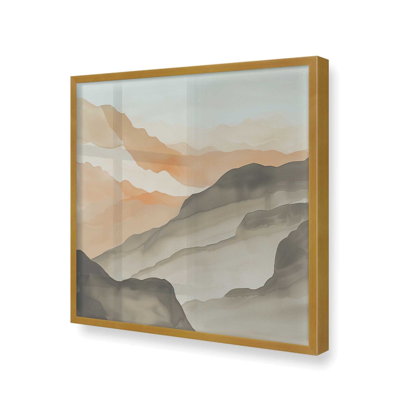 [Color:Polished Gold], Picture of art in a Polished Gold frame at an angle