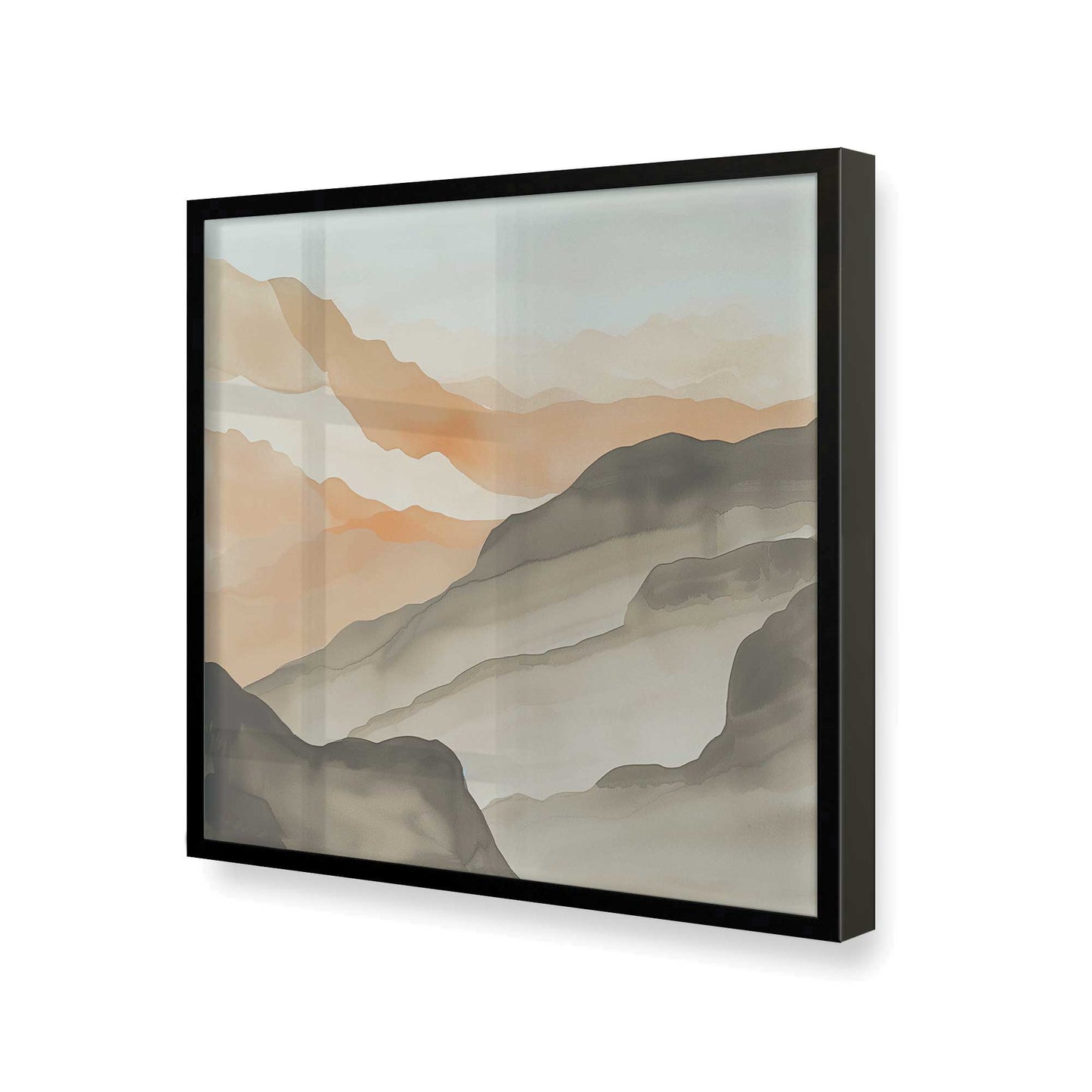 [Color:Satin Black], Picture of art in a Satin Black frame at an angle