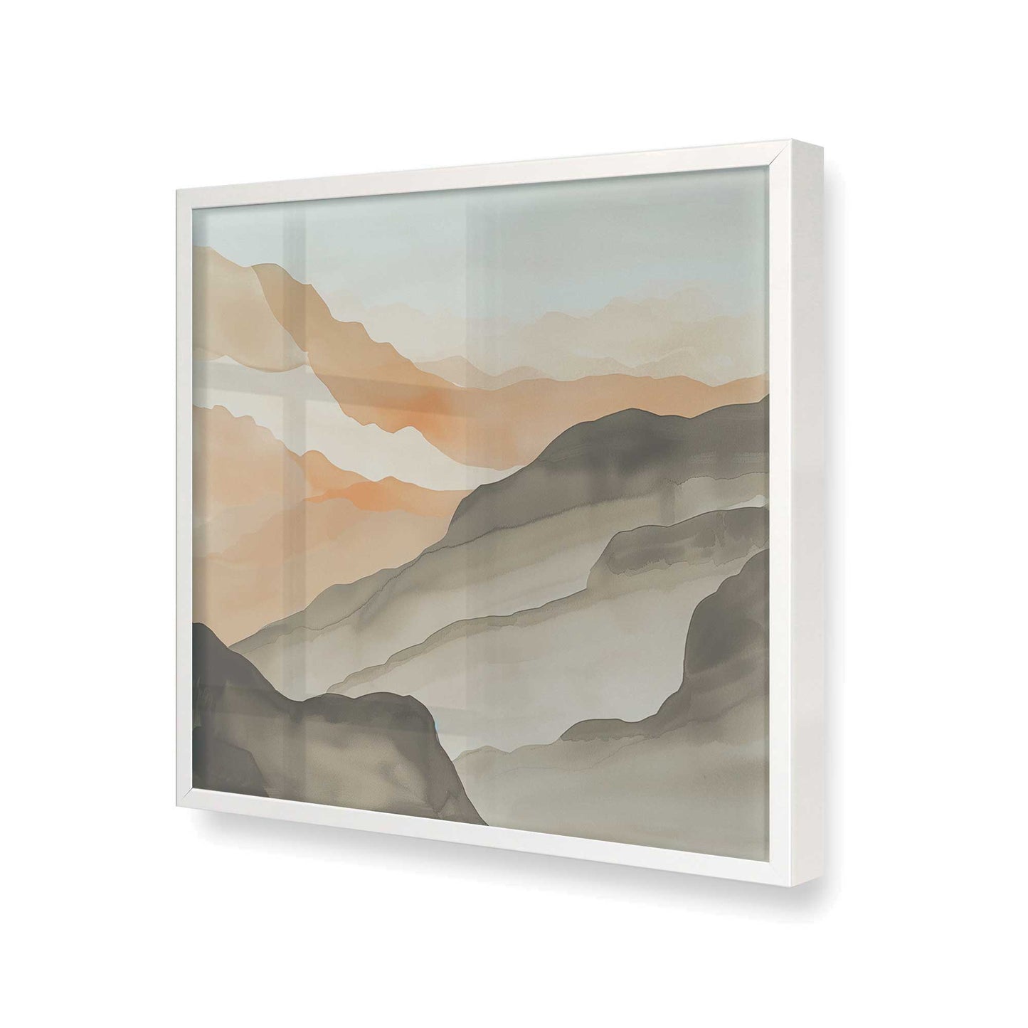 [Color:Opaque White], Picture of art in a Opaque White frame at an angle