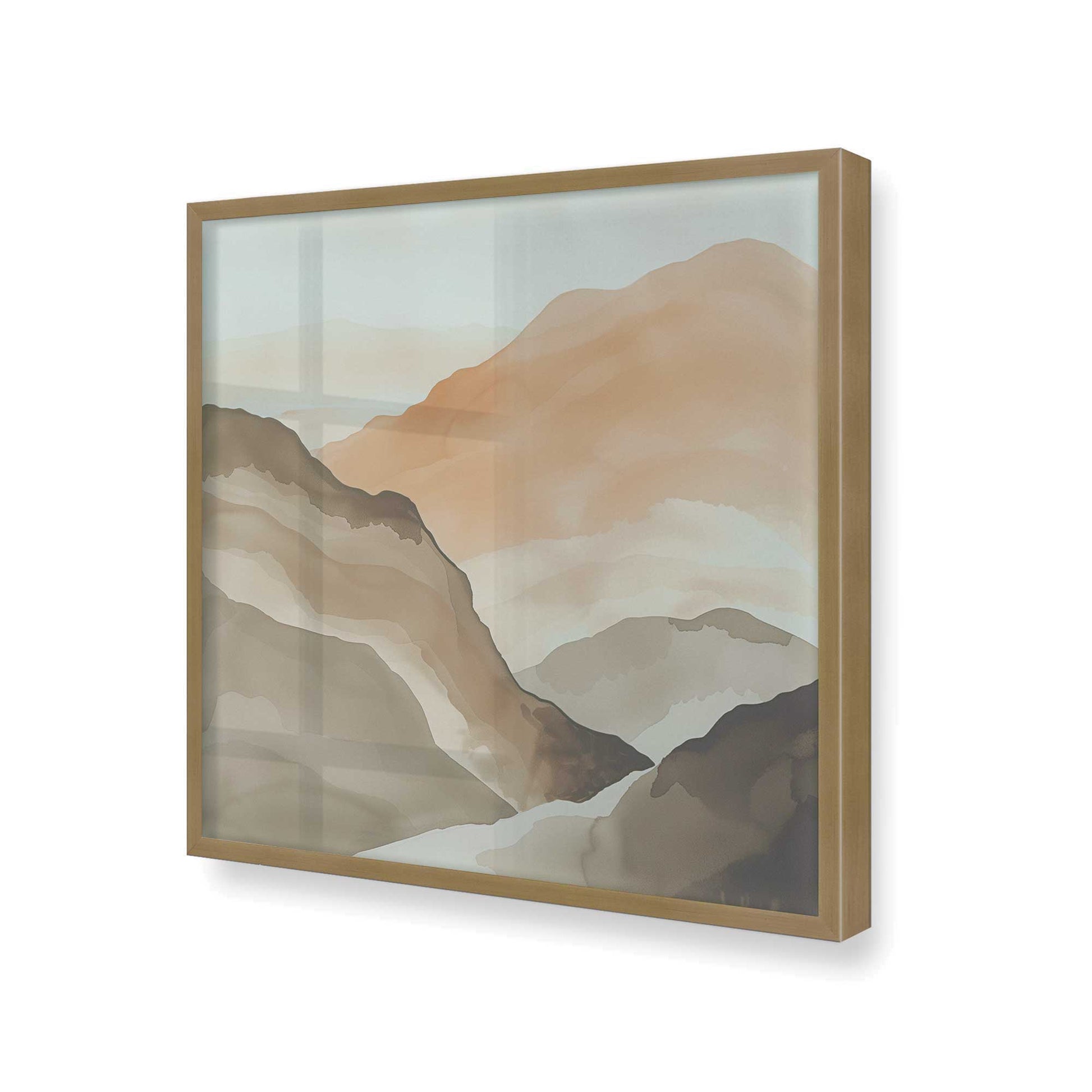 [Color:Brushed Gold], Picture of art in a Brushed Gold frame at an angle