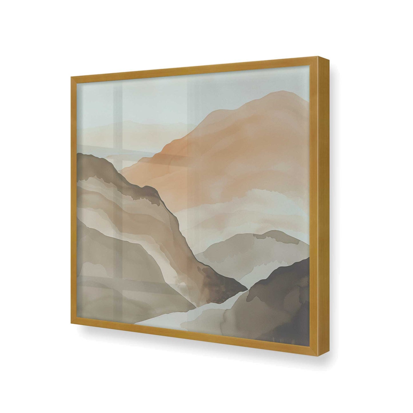 [Color:Polished Gold], Picture of art in a Polished Gold frame at an angle