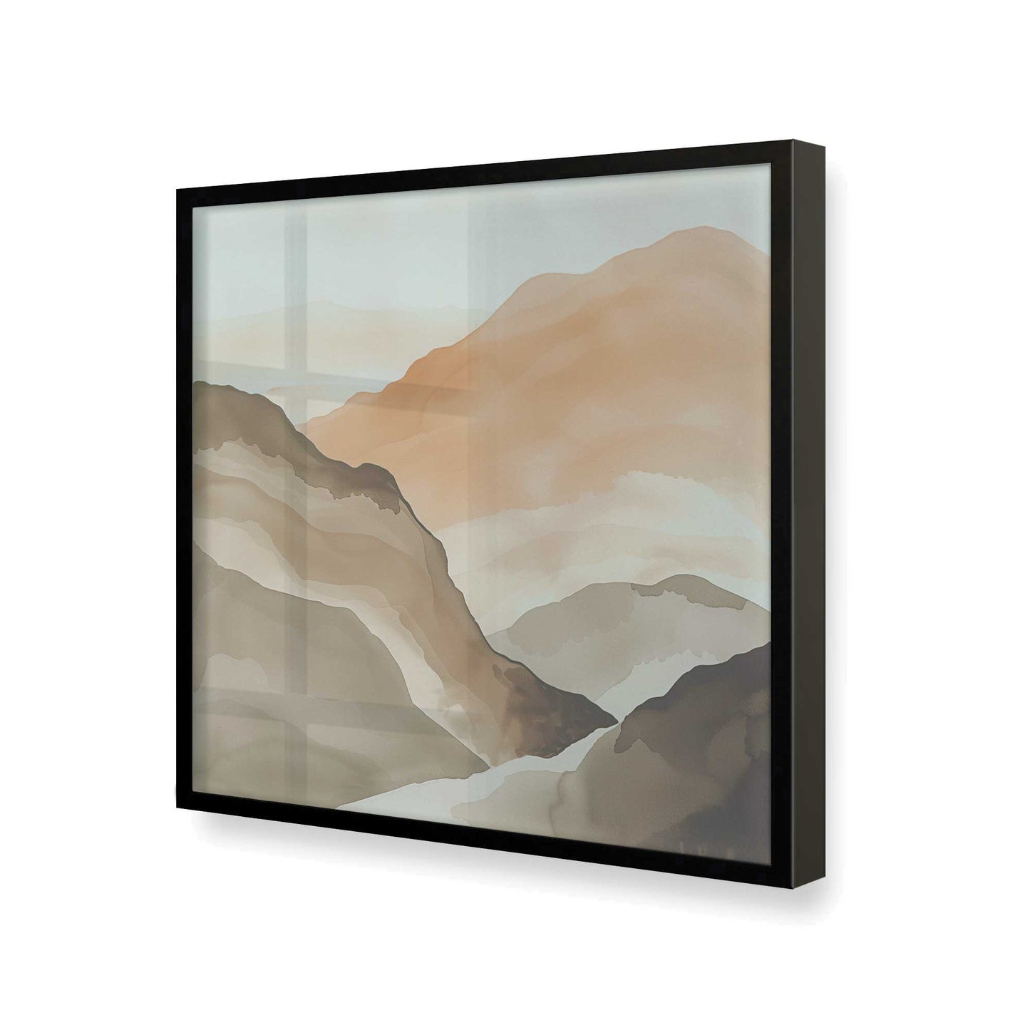 [Color:Satin Black], Picture of art in a Satin Black frame at an angle