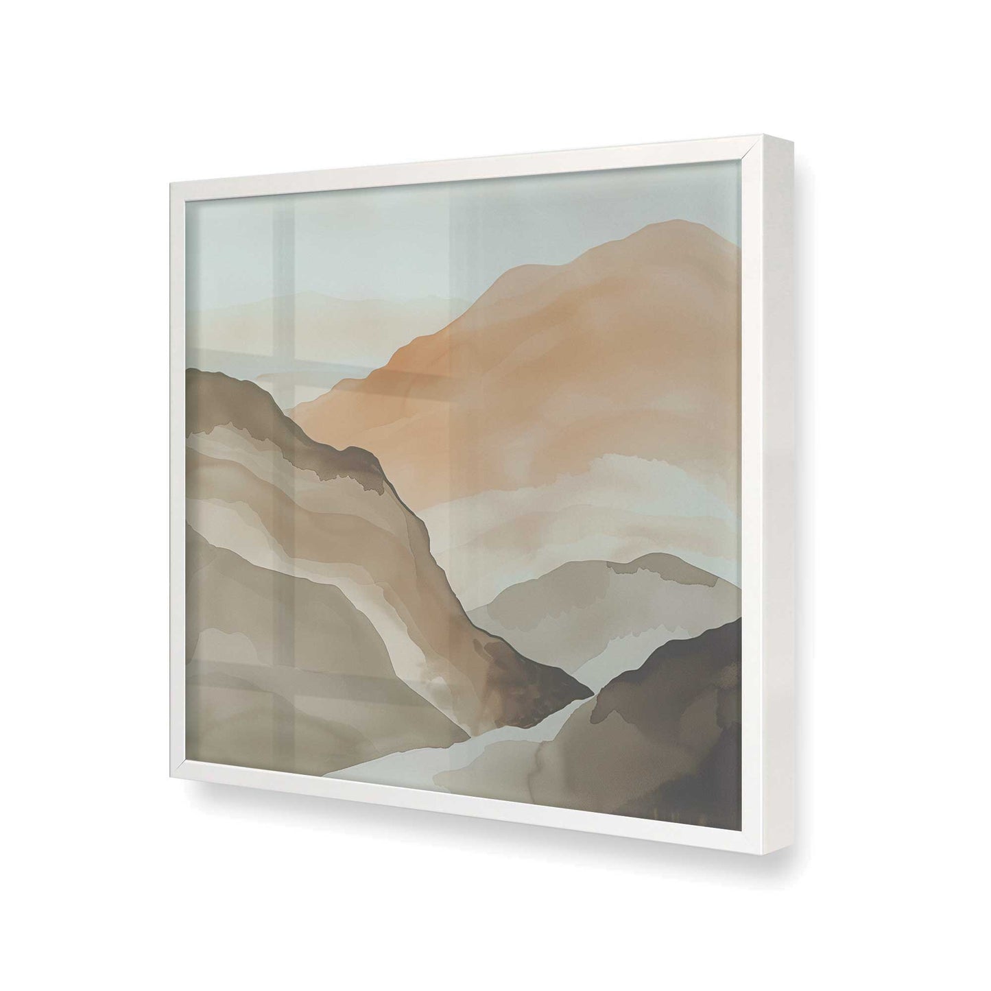 [Color:Opaque White], Picture of art in a Opaque White frame at an angle