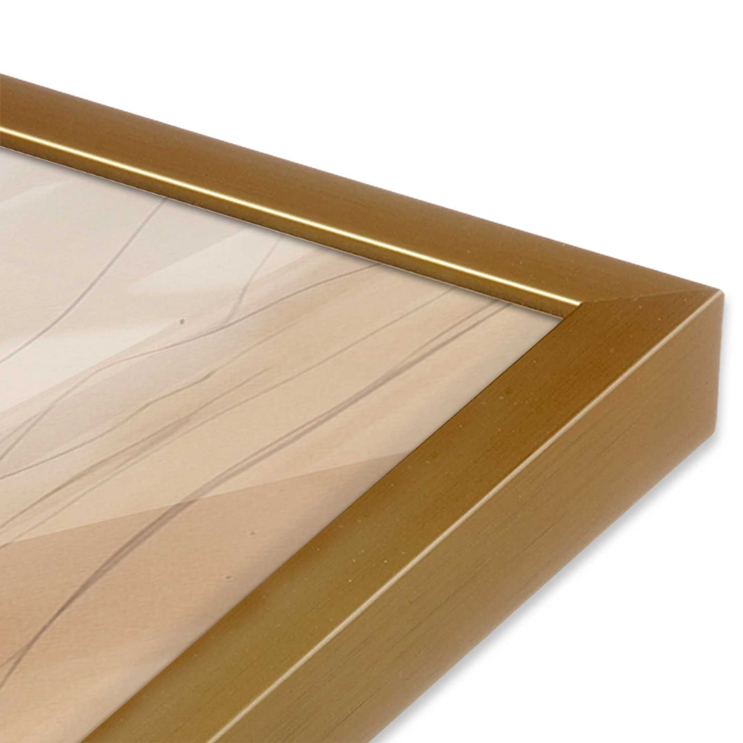 [Color:Polished Gold], Picture of art in a Polished Gold frame at an angle