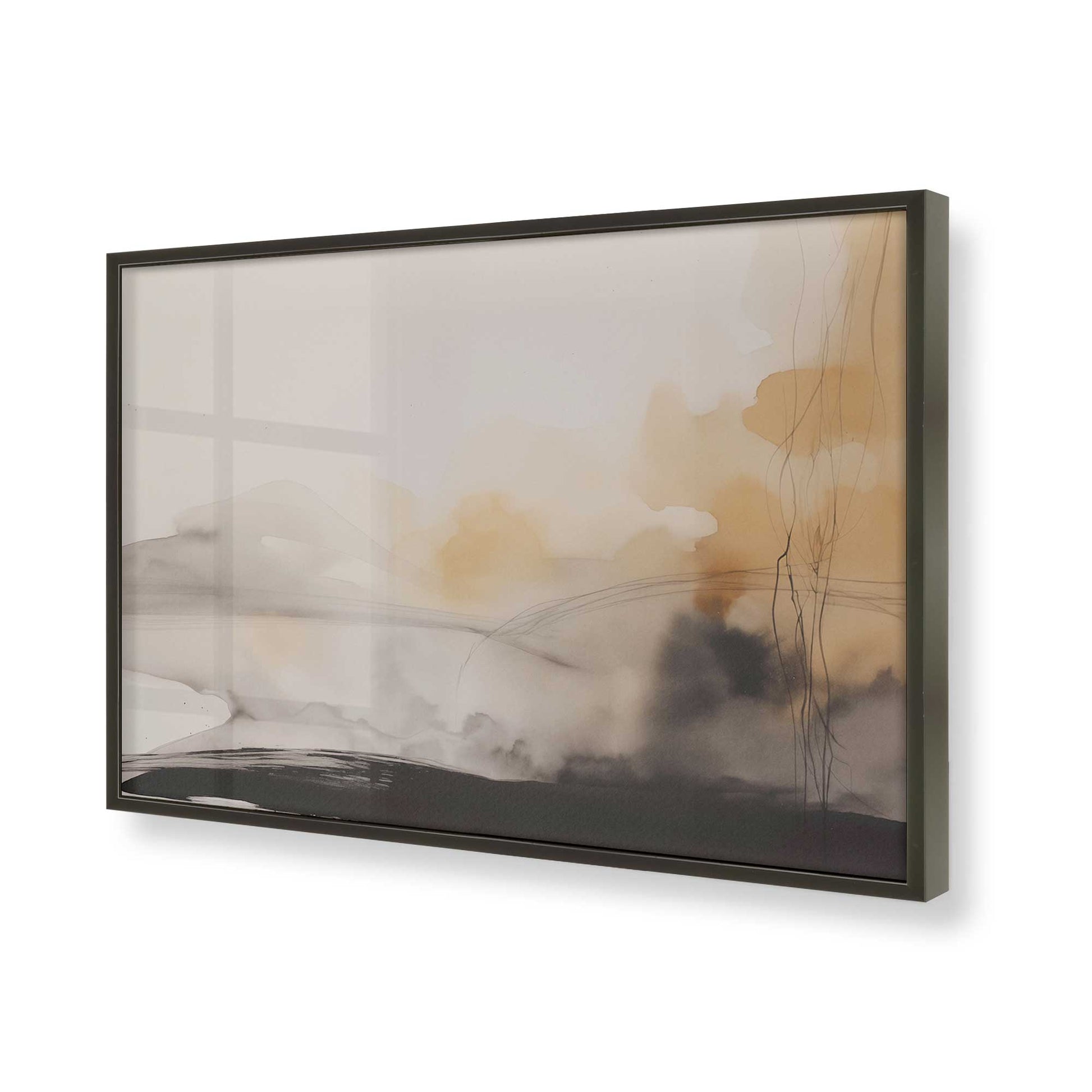 [Color:Satin Black], Picture of art in a Satin Black frame of the corner