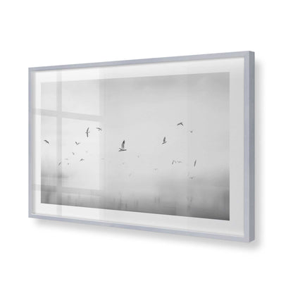 [Color:Polished Chrome], Picture of art in a Polished Chrome frame of the corner