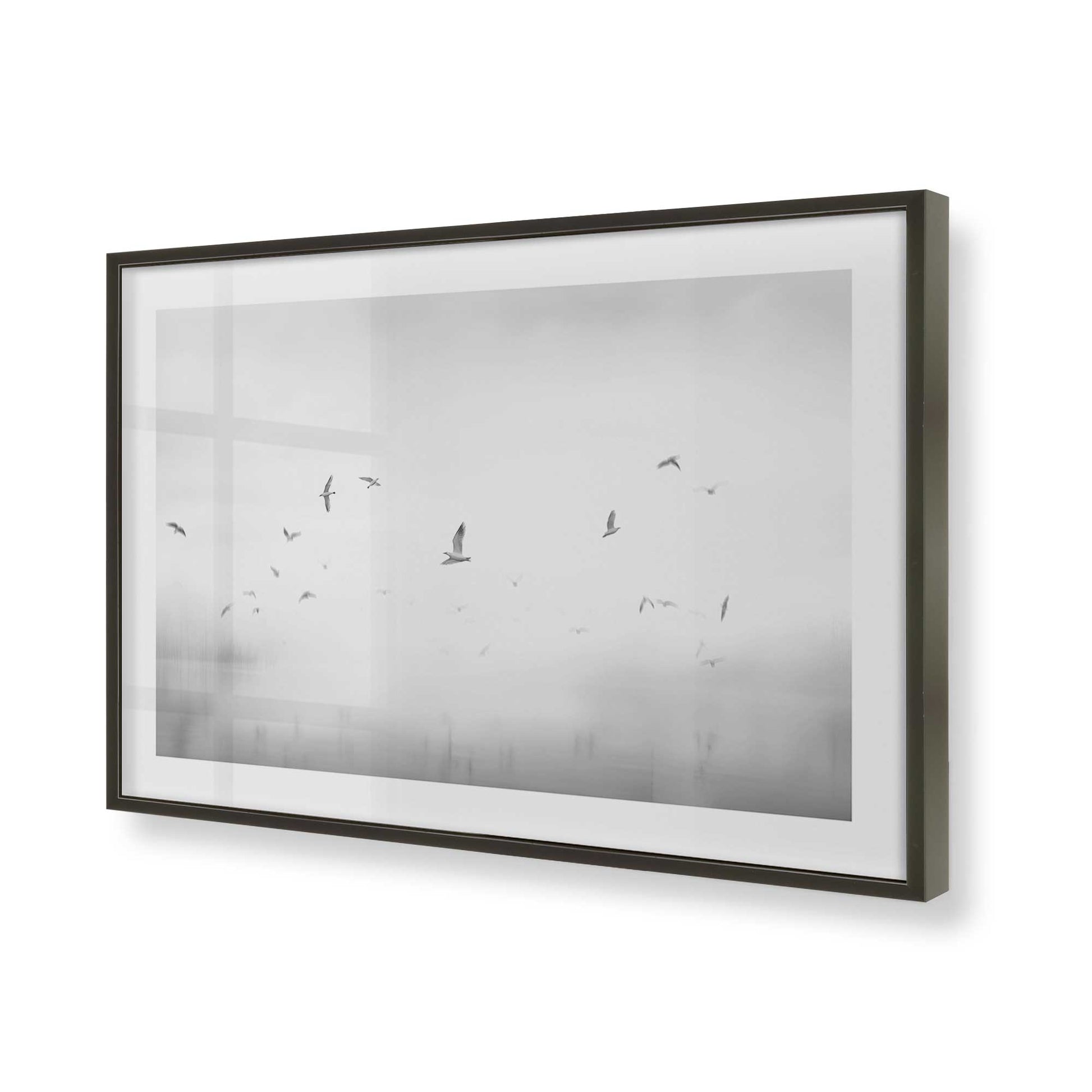 [Color:Satin Black], Picture of art in a Satin Black frame of the corner