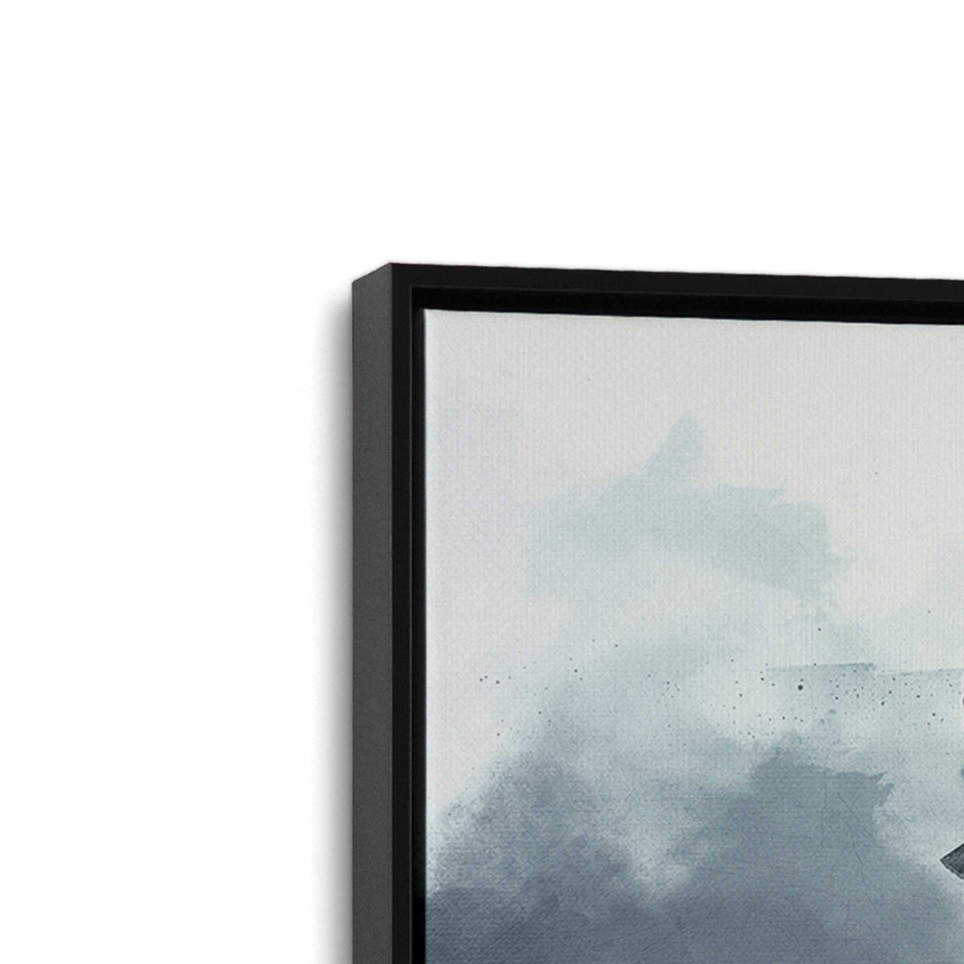 [Color:Satin Black], Picture of art in a Satin Black frame at an angle