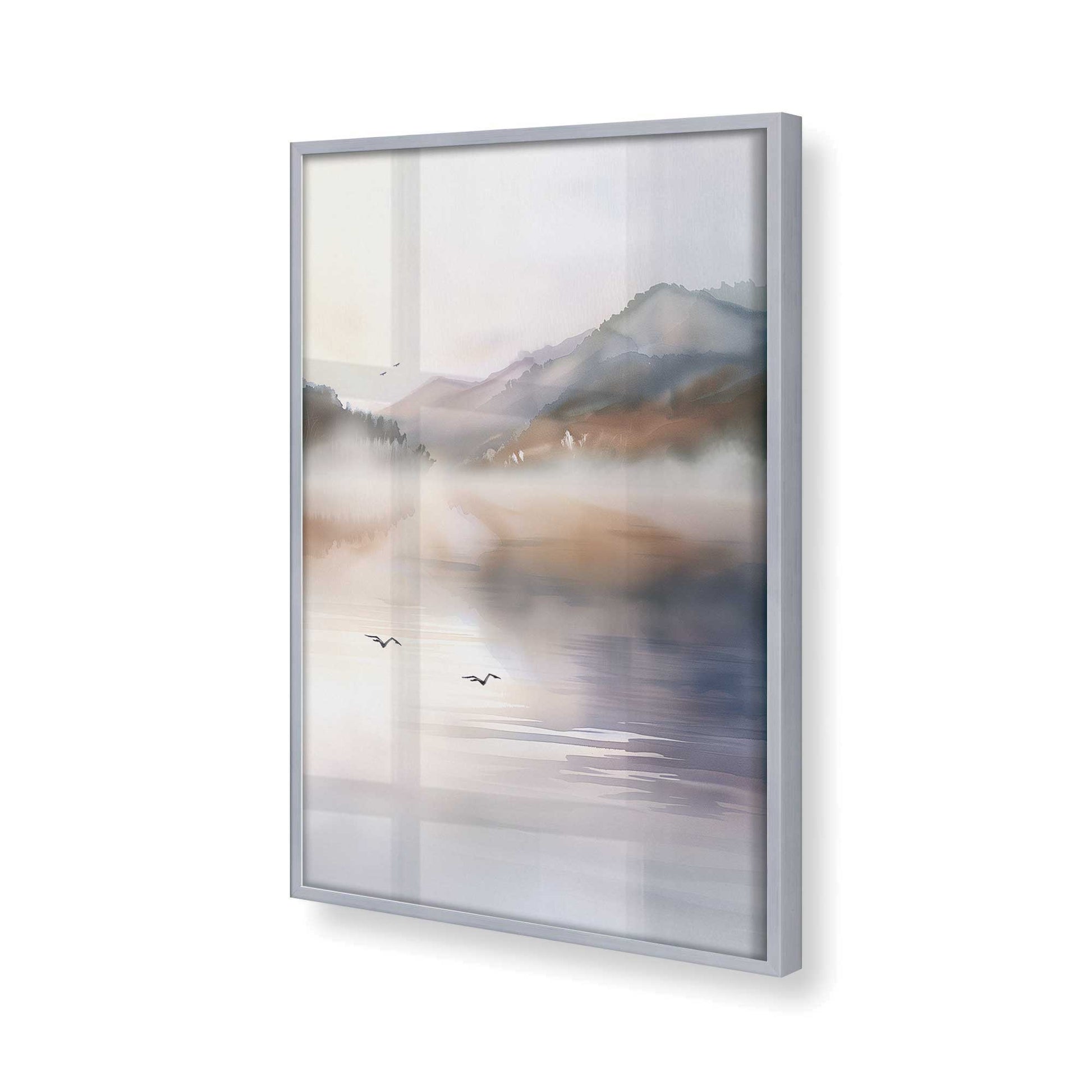 [Color:Polished Chrome], Picture of art in a Polished Chrome frame of the corner