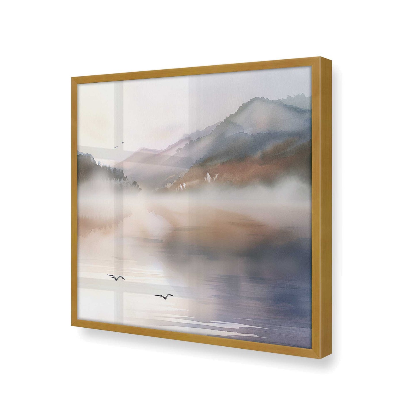 [Color:Polished Gold], Picture of art in a Polished Gold frame at an angle