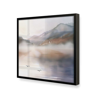 [Color:Satin Black], Picture of art in a Satin Black frame at an angle