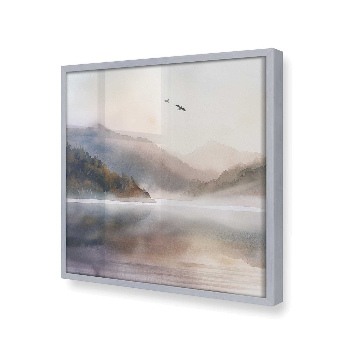 [Color:Polished Chrome], Picture of art in a Polished Chrome frame at an angle