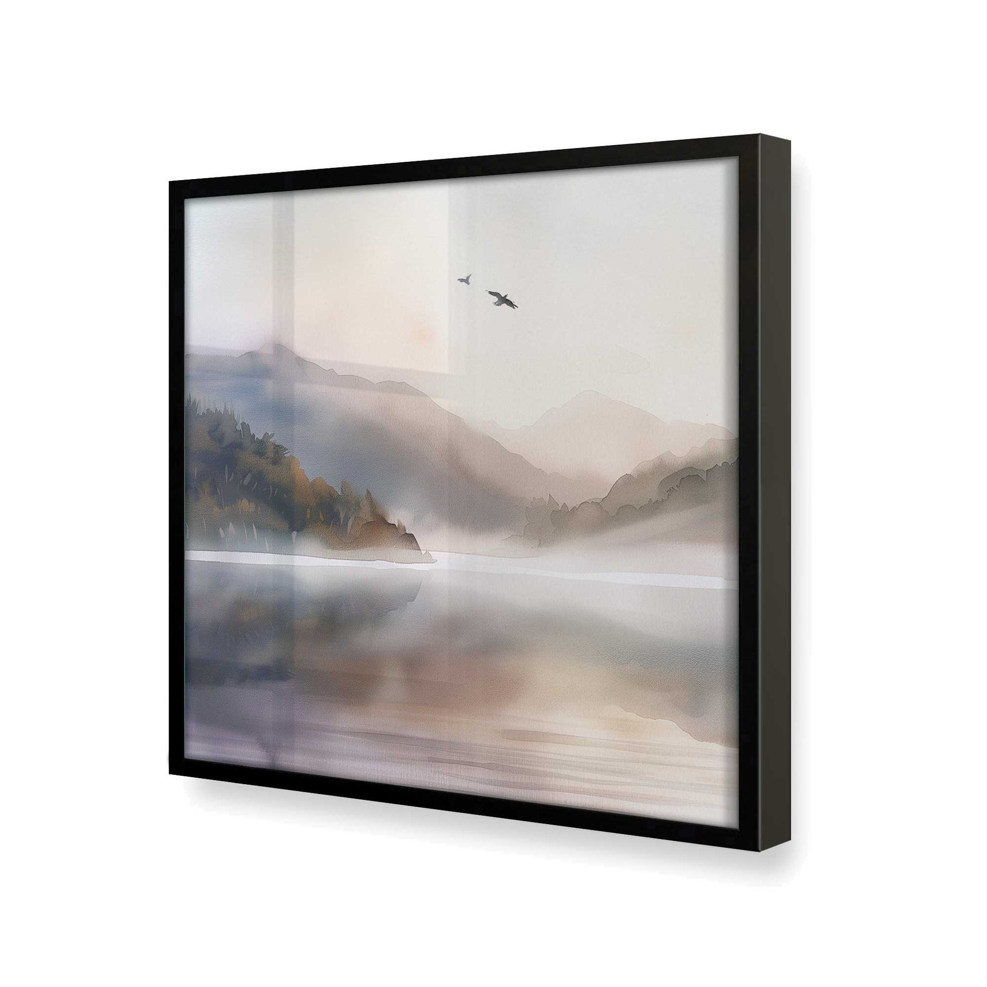 [Color:Satin Black], Picture of art in a Satin Black frame at an angle