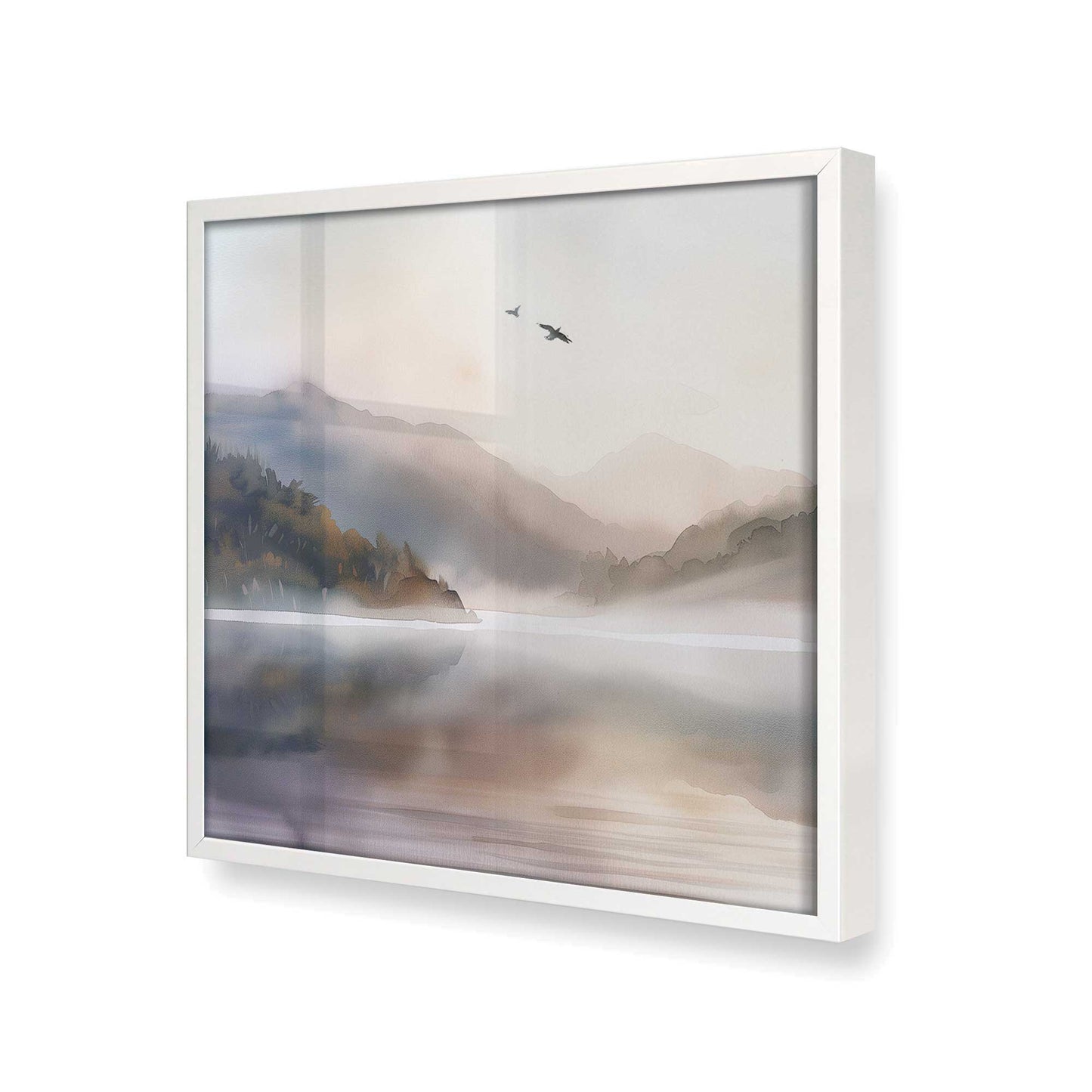 [Color:Opaque White], Picture of art in a Opaque White frame at an angle