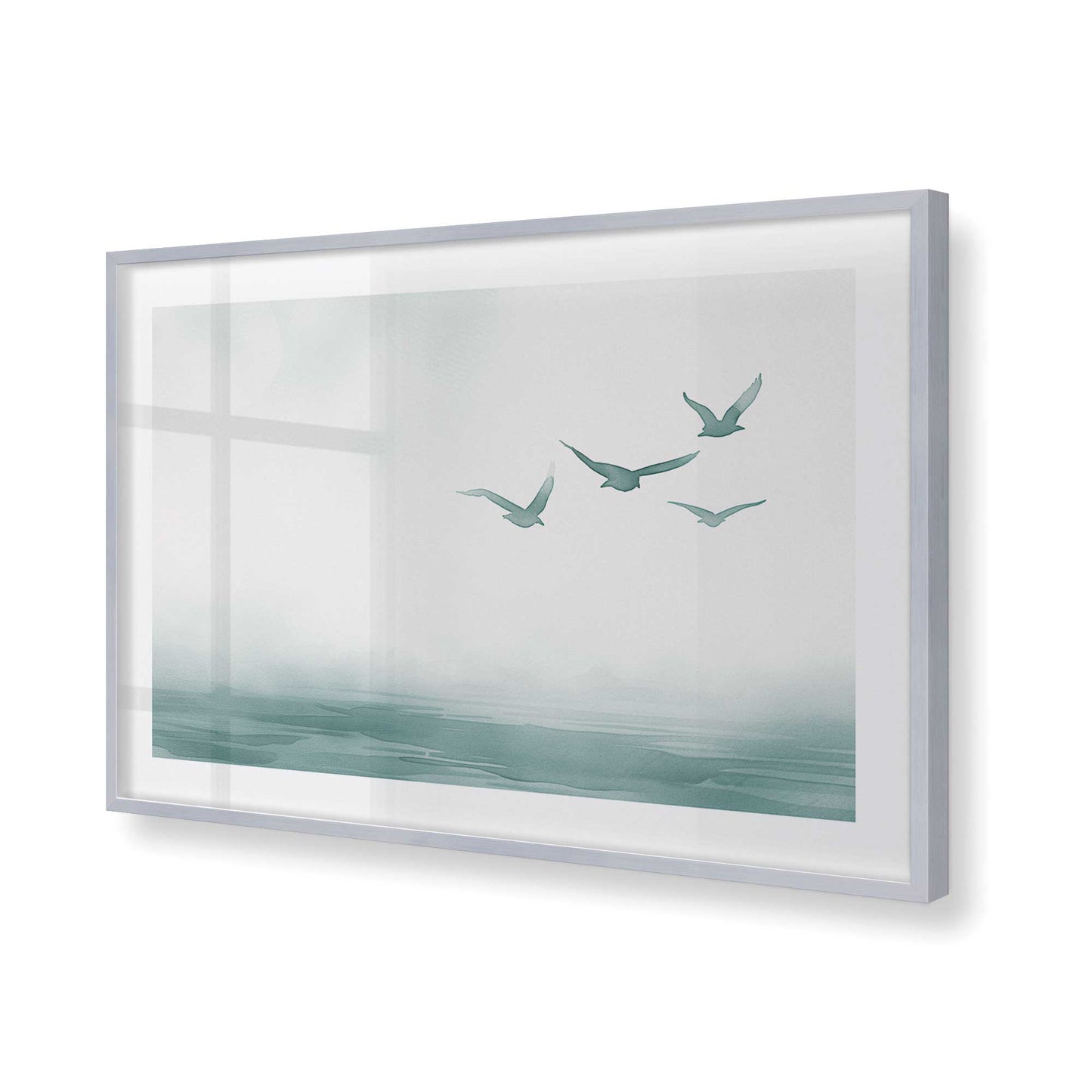 [Color:Polished Chrome], Picture of art in a Polished Chrome frame of the corner