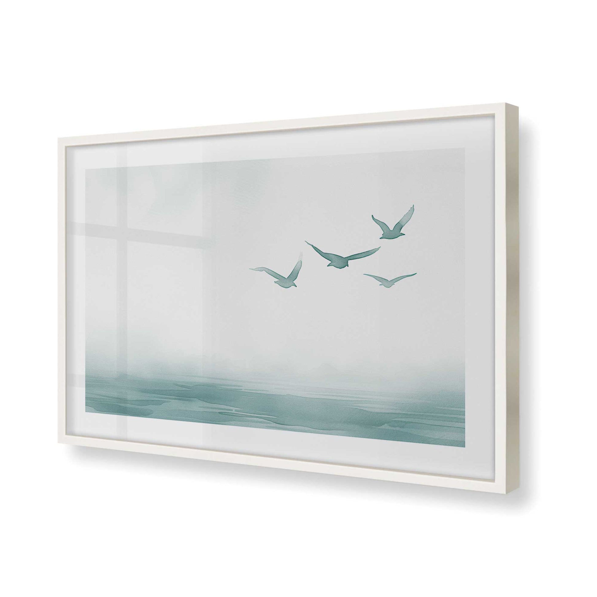 [Color:Opaque White], Picture of art in a Opaque White frame of the corner