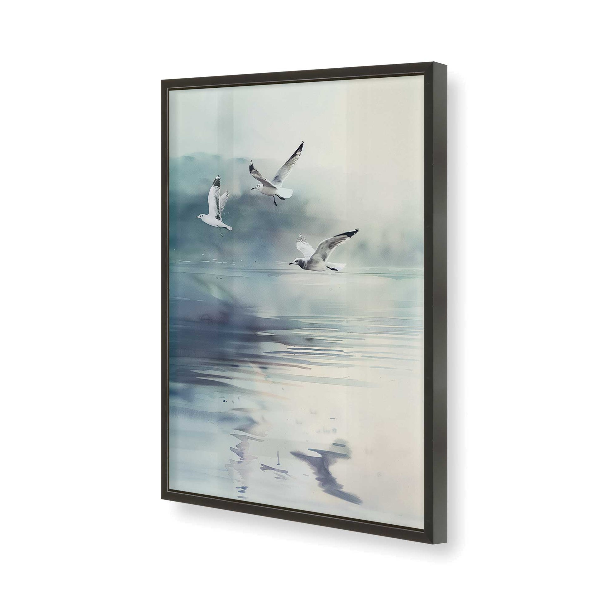 [Color:Satin Black], Picture of art in a Satin Black frame of the corner