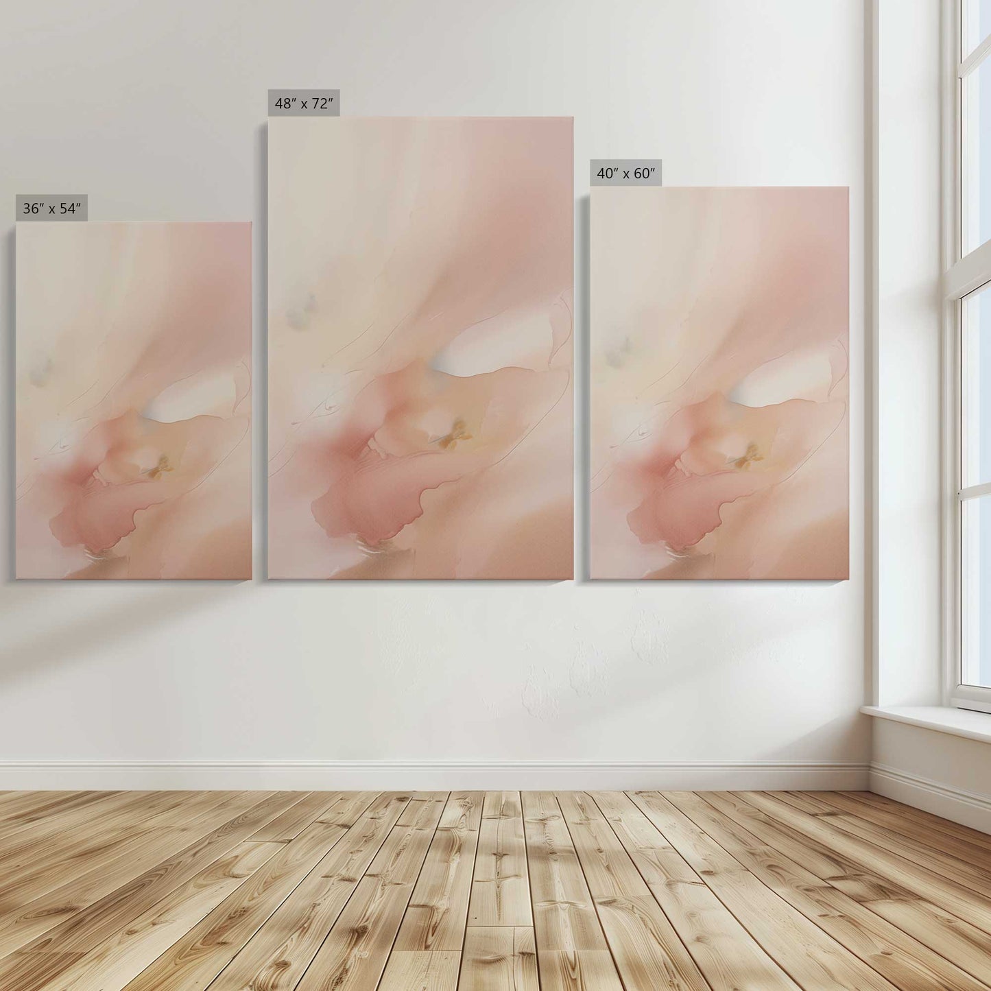 [Color:Stretched Canvas], Image showing the size comparisons