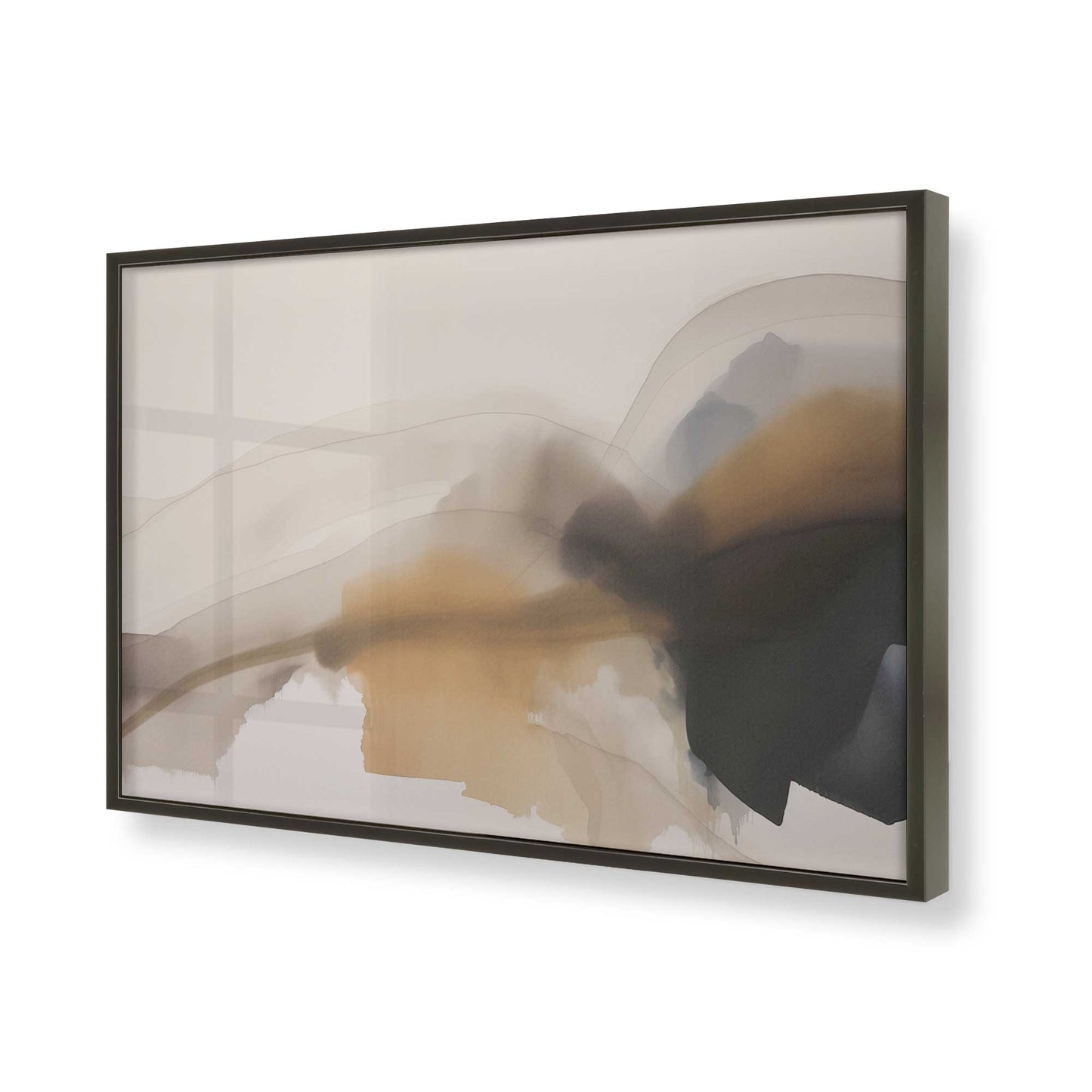 [Color:Satin Black], Picture of art in a Satin Black frame of the corner