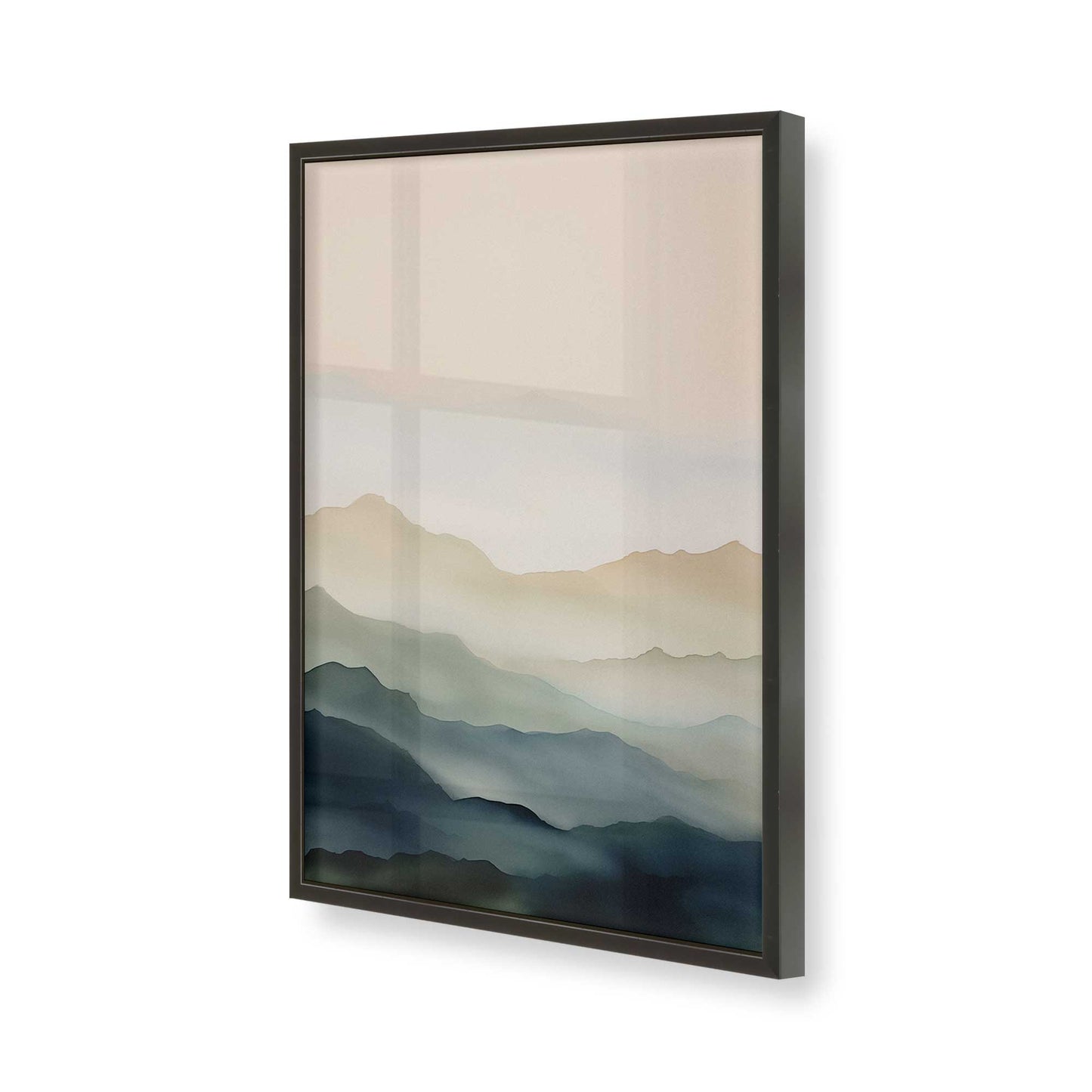 [Color:Satin Black], Picture of art in a Satin Black frame of the corner