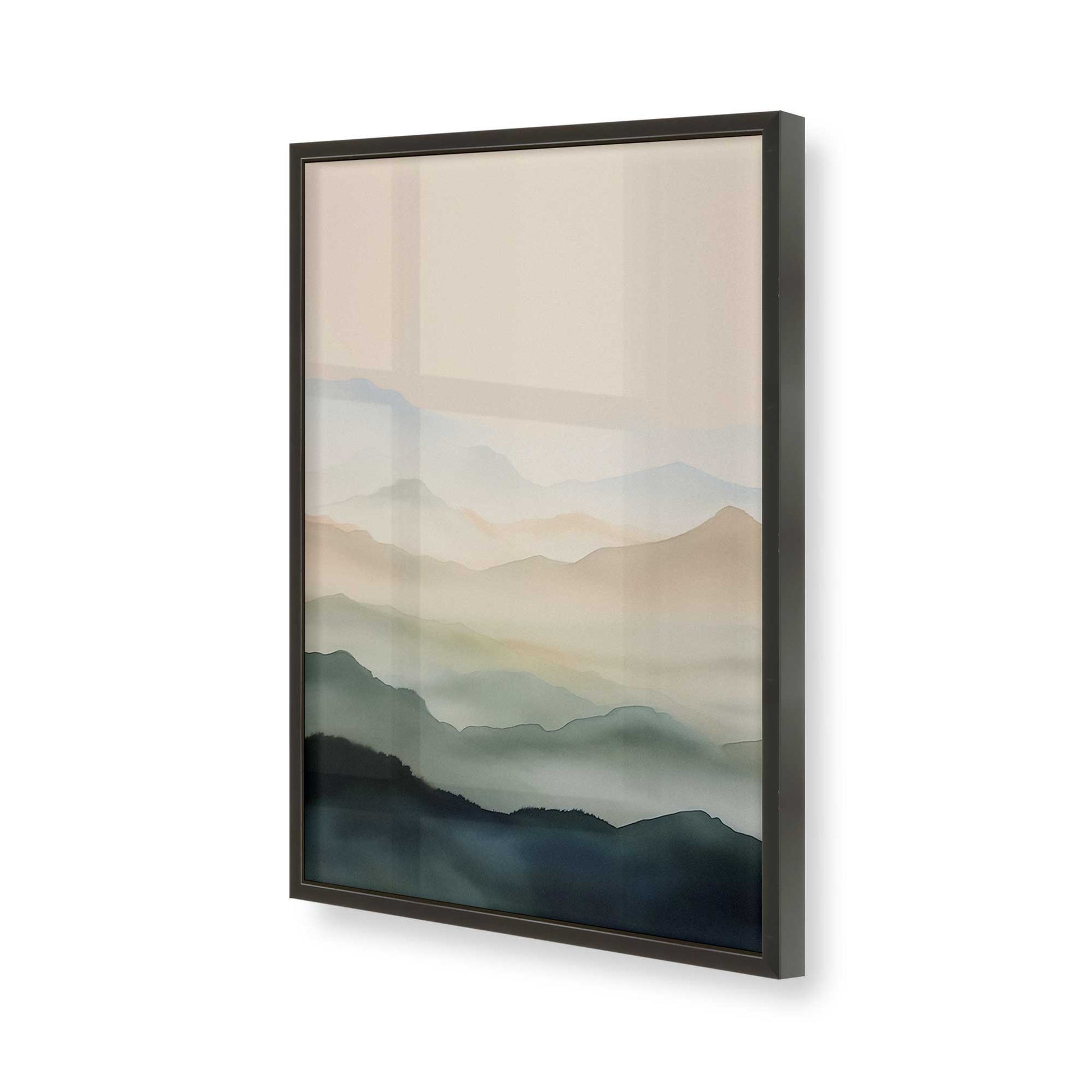 [Color:Satin Black], Picture of art in a Satin Black frame of the corner