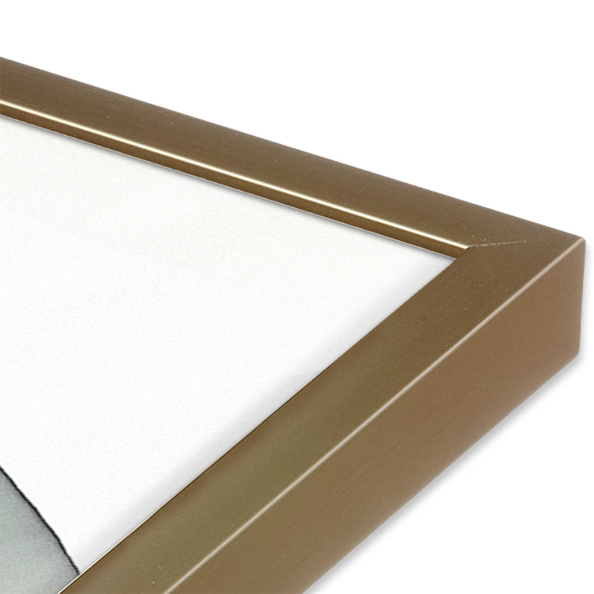 [Color:Brushed Gold], Picture of art in a Brushed Gold frame at an angle