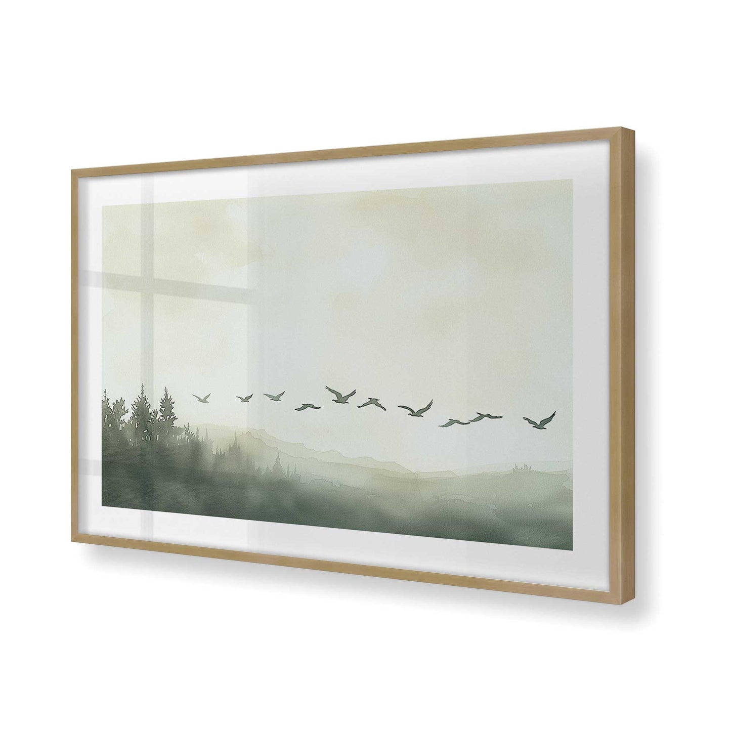 [Color:Brushed Gold], Picture of art in a Brushed Gold frame of the corner