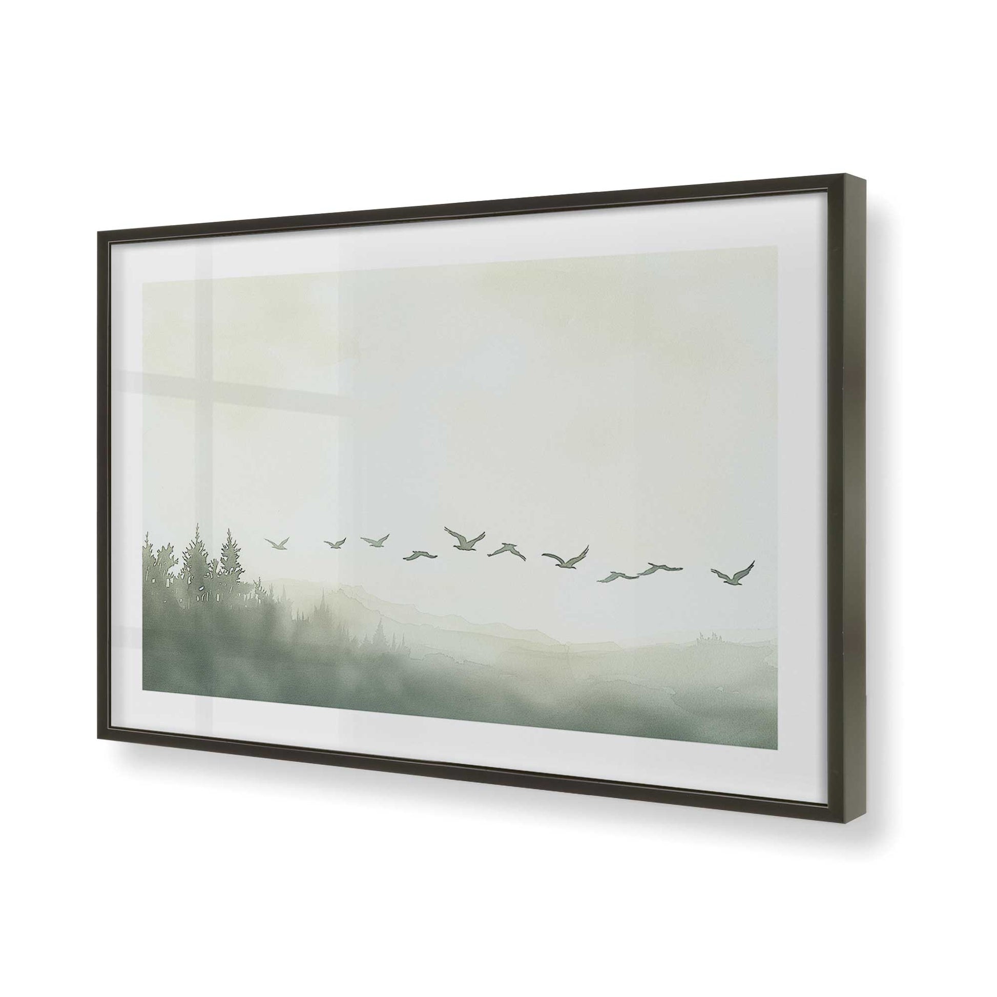 [Color:Satin Black], Picture of art in a Satin Black frame of the corner