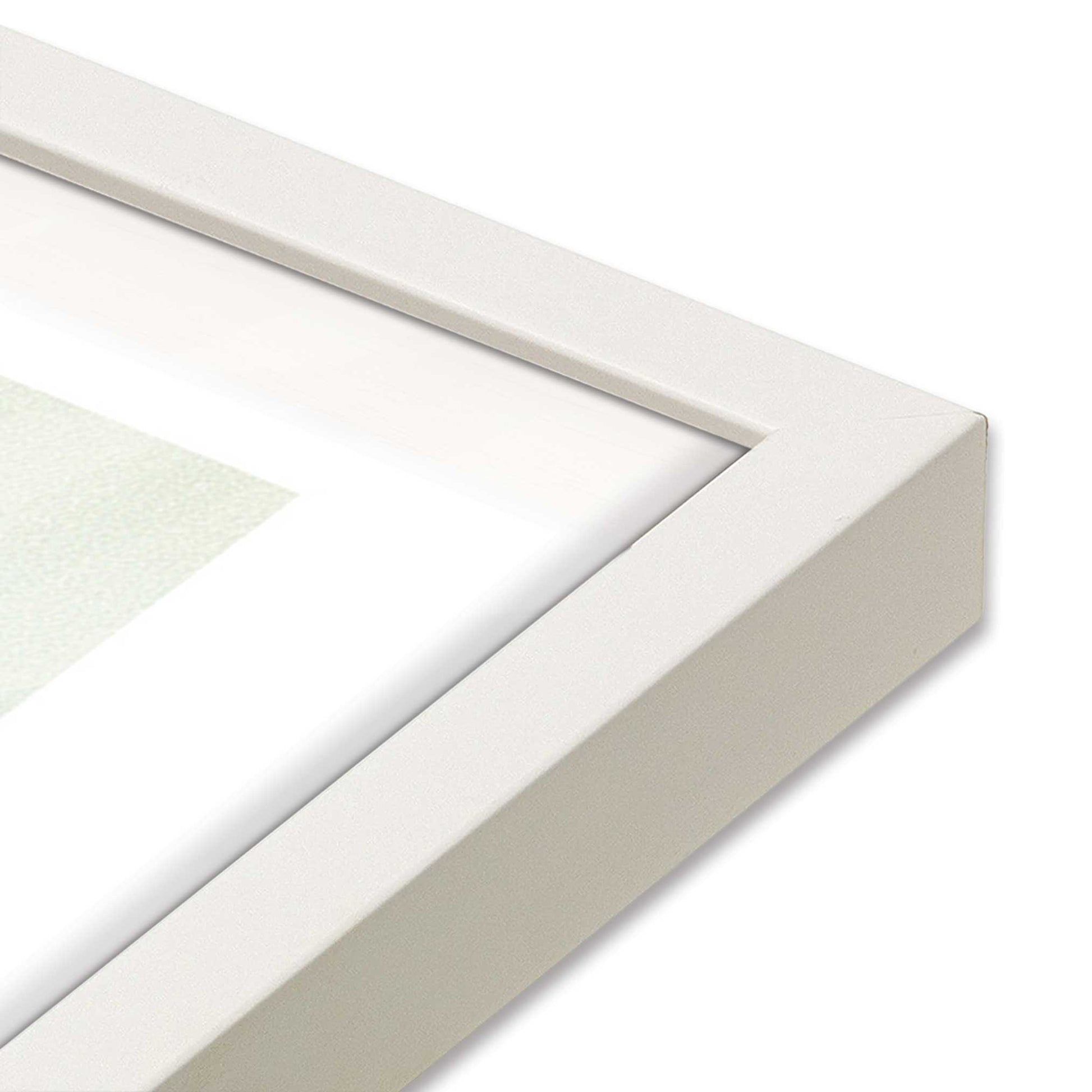 [Color:Opaque White], Picture of art in a Opaque White frame at an angle