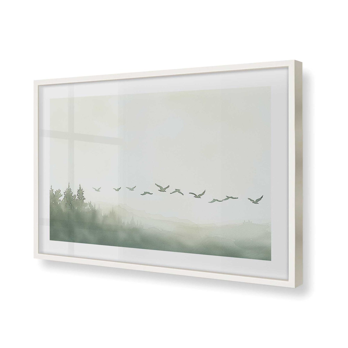 [Color:Opaque White], Picture of art in a Opaque White frame of the corner