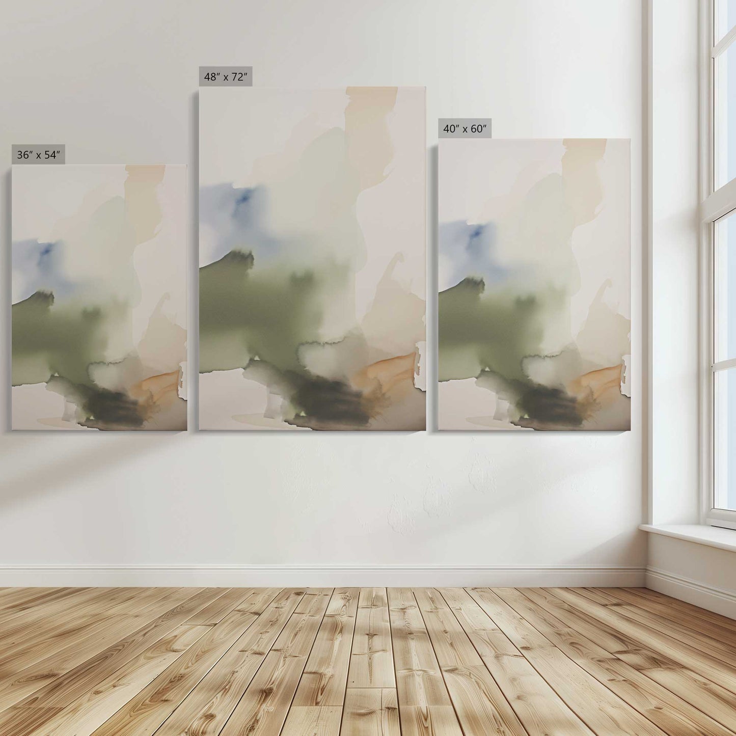 [Color:Stretched Canvas], Image showing the size comparisons