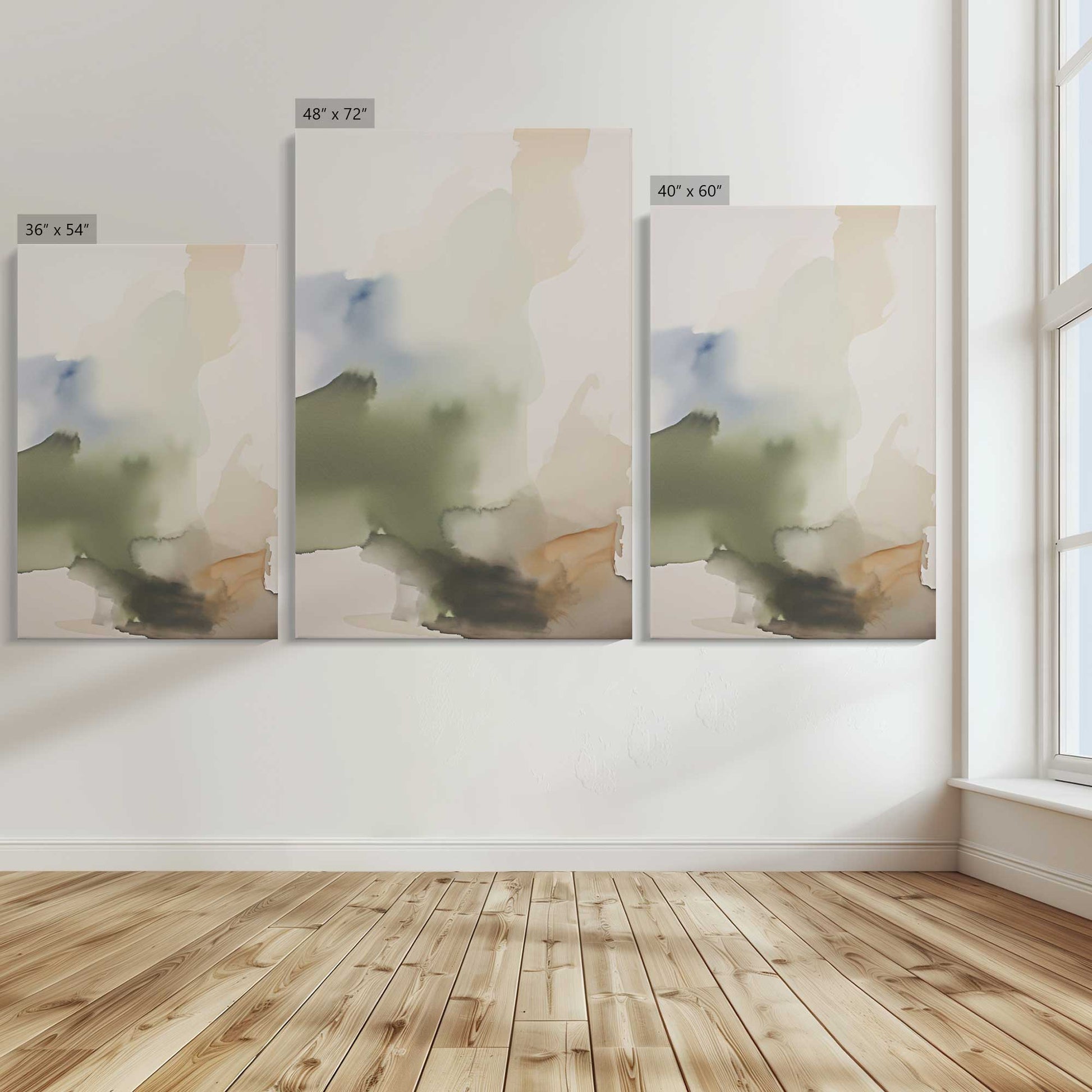 [Color:Stretched Canvas], Image showing the size comparisons